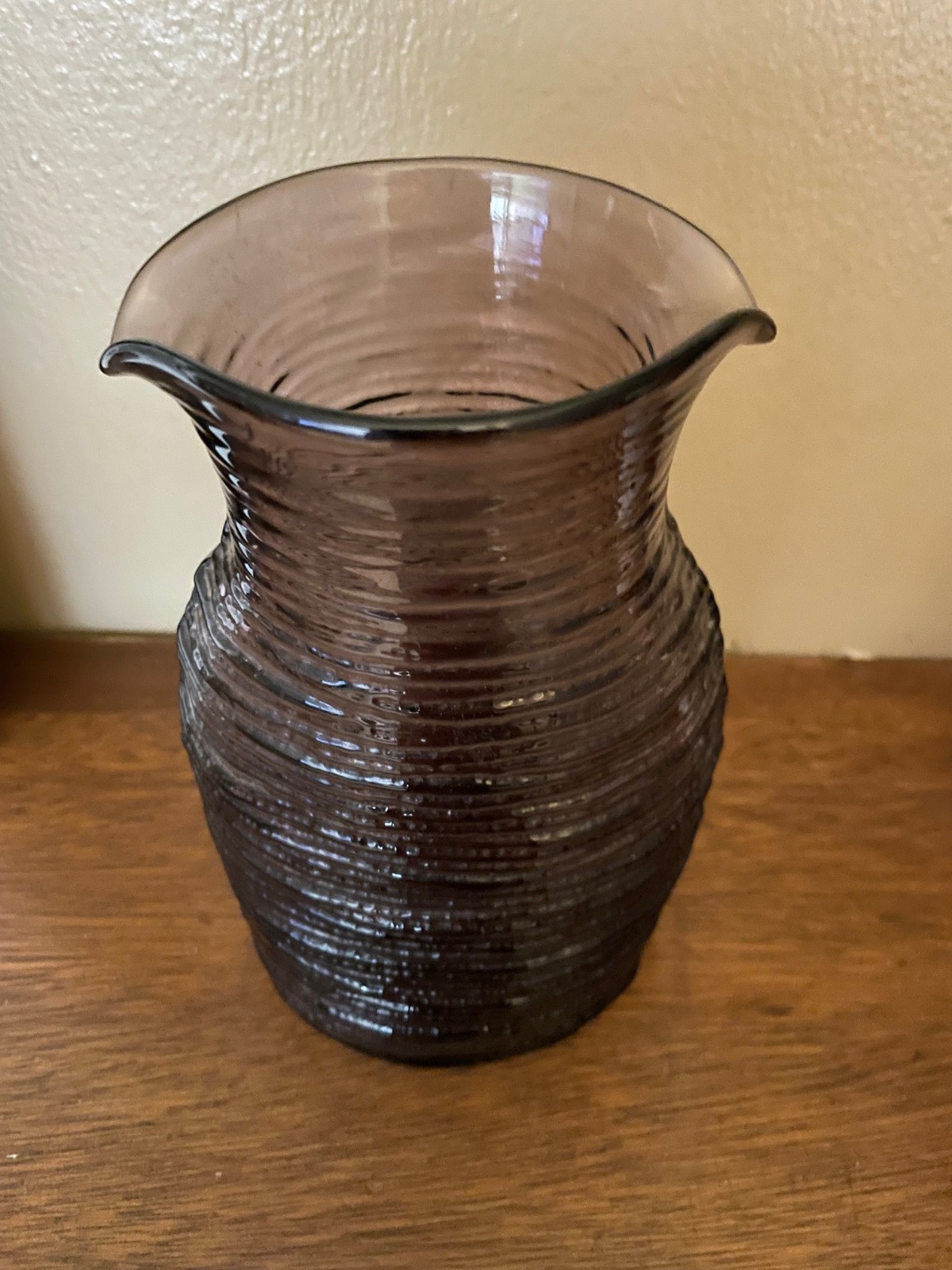 Vintage Ripple Bark Amethyst Purple Soreno Glass Vase – Ruffled Edge MCM