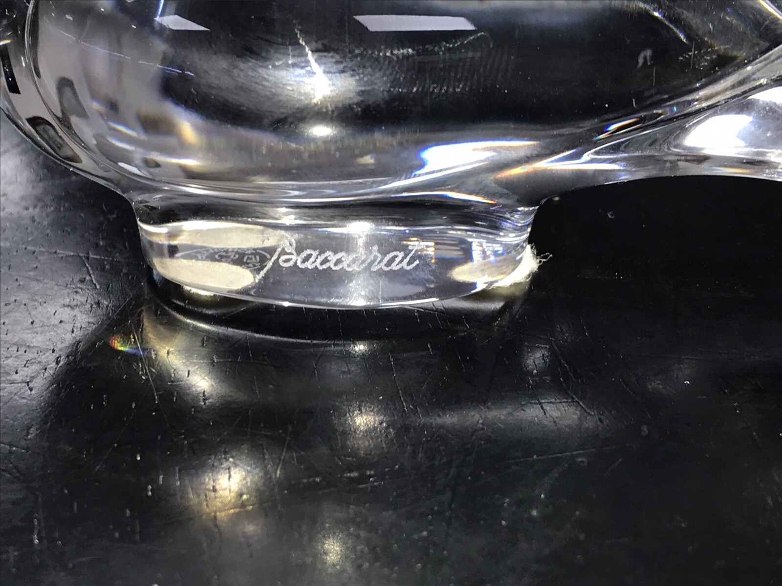 Baccarat France Crystal French Art Glass Turtle Dove Bird Paperweight Figurine