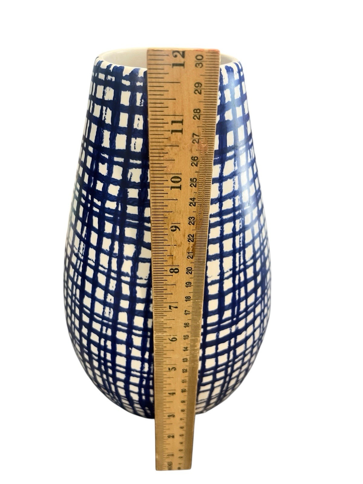 Faiancas Ideal Modern Modernist Blue White Vase Made In Portugal