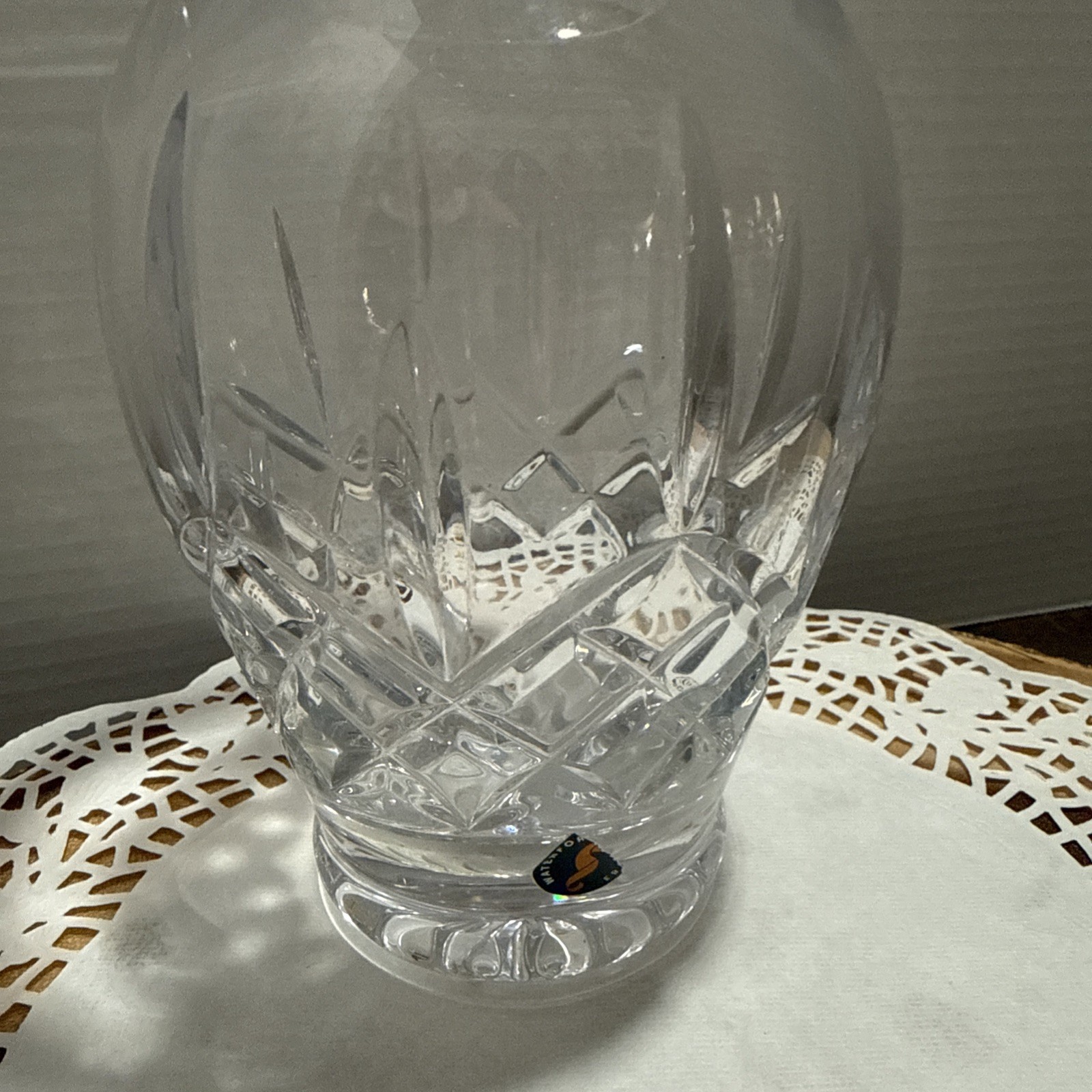 Waterford Lismore Crystal Vase 8″ Cut Glass Flower Vase Ireland