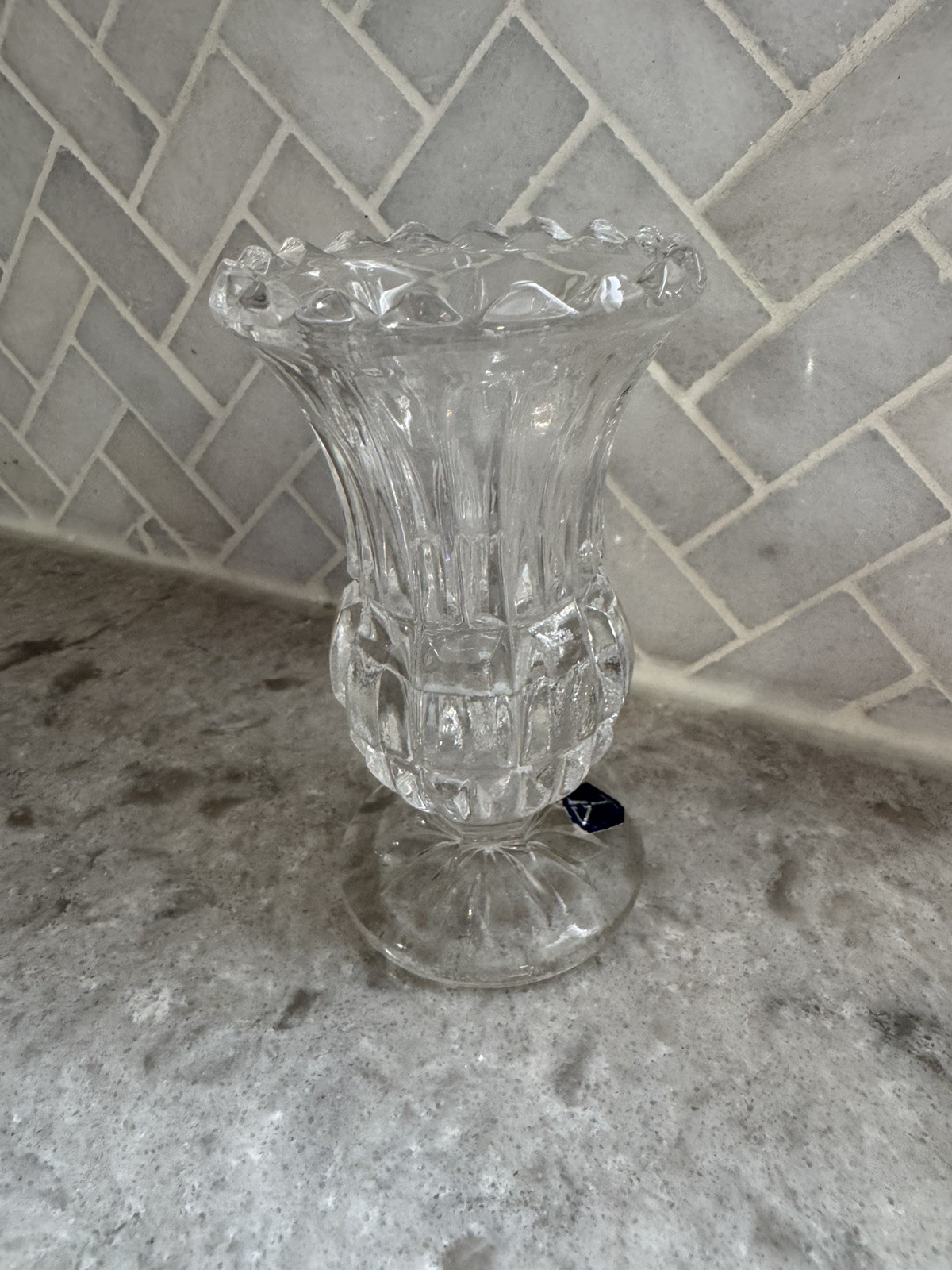 Crystal Clear Industries 4” Handcut 24% Lead Crystal 4” Vase Made in Yugoslavia