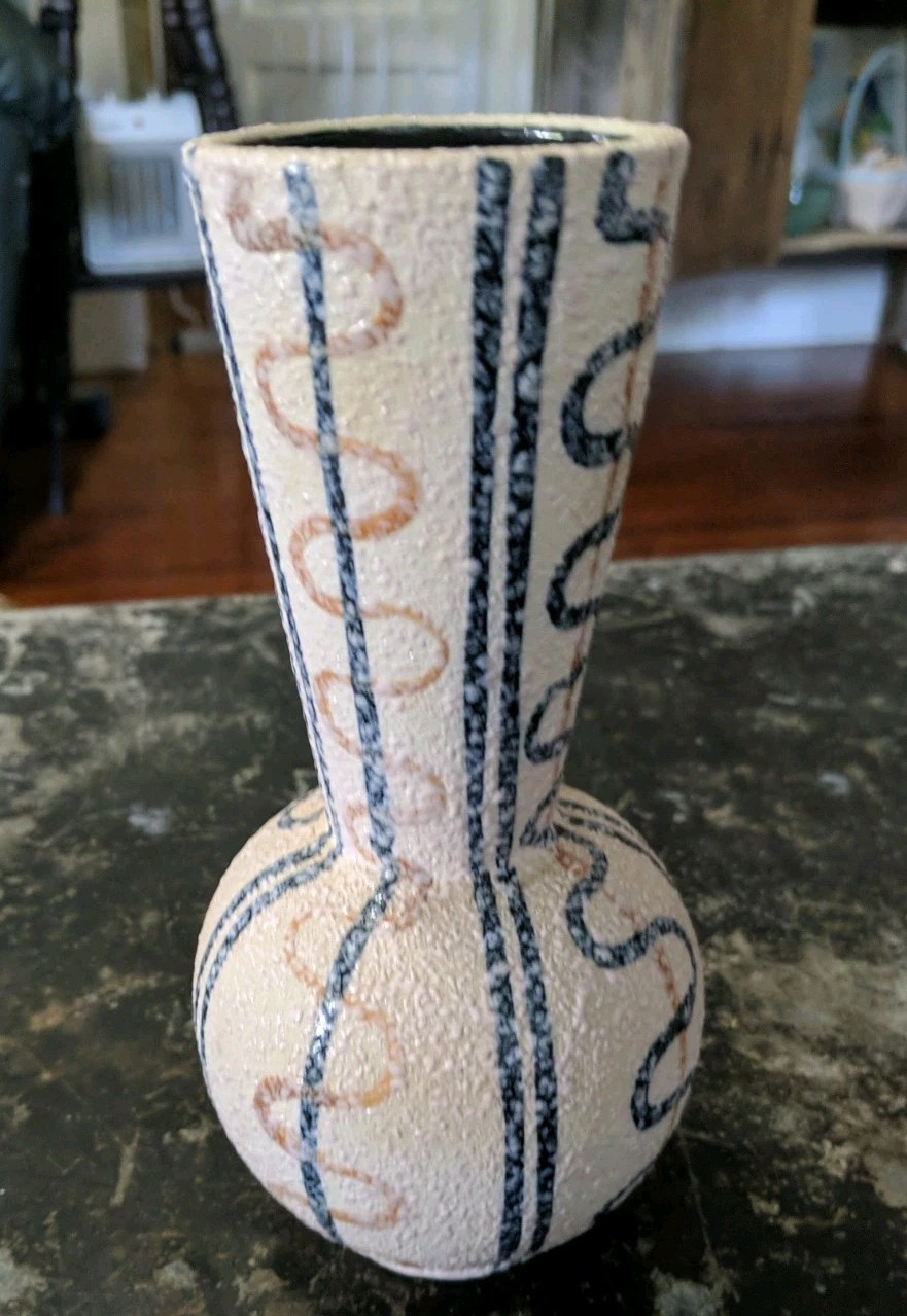 Vintage Modern Design Pottery Vase, MCM, Japan,7″
