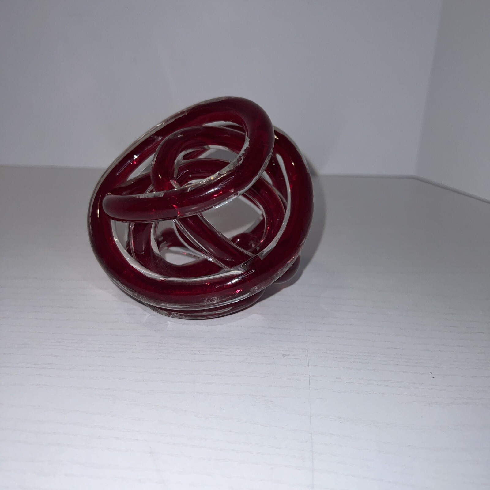 Torre & Tagus Orbit Glass Décor Ball, 4.5-Inch Diameter, Gold Metallic Red