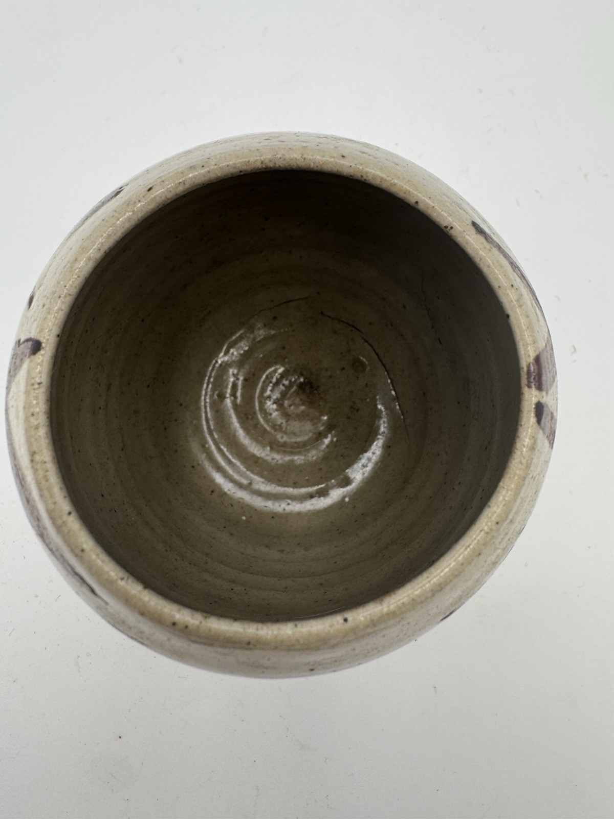 Signed Studio Pottery Vase Tree Motif Hand Thrown Stoneware Rustic Woodland 4.5″