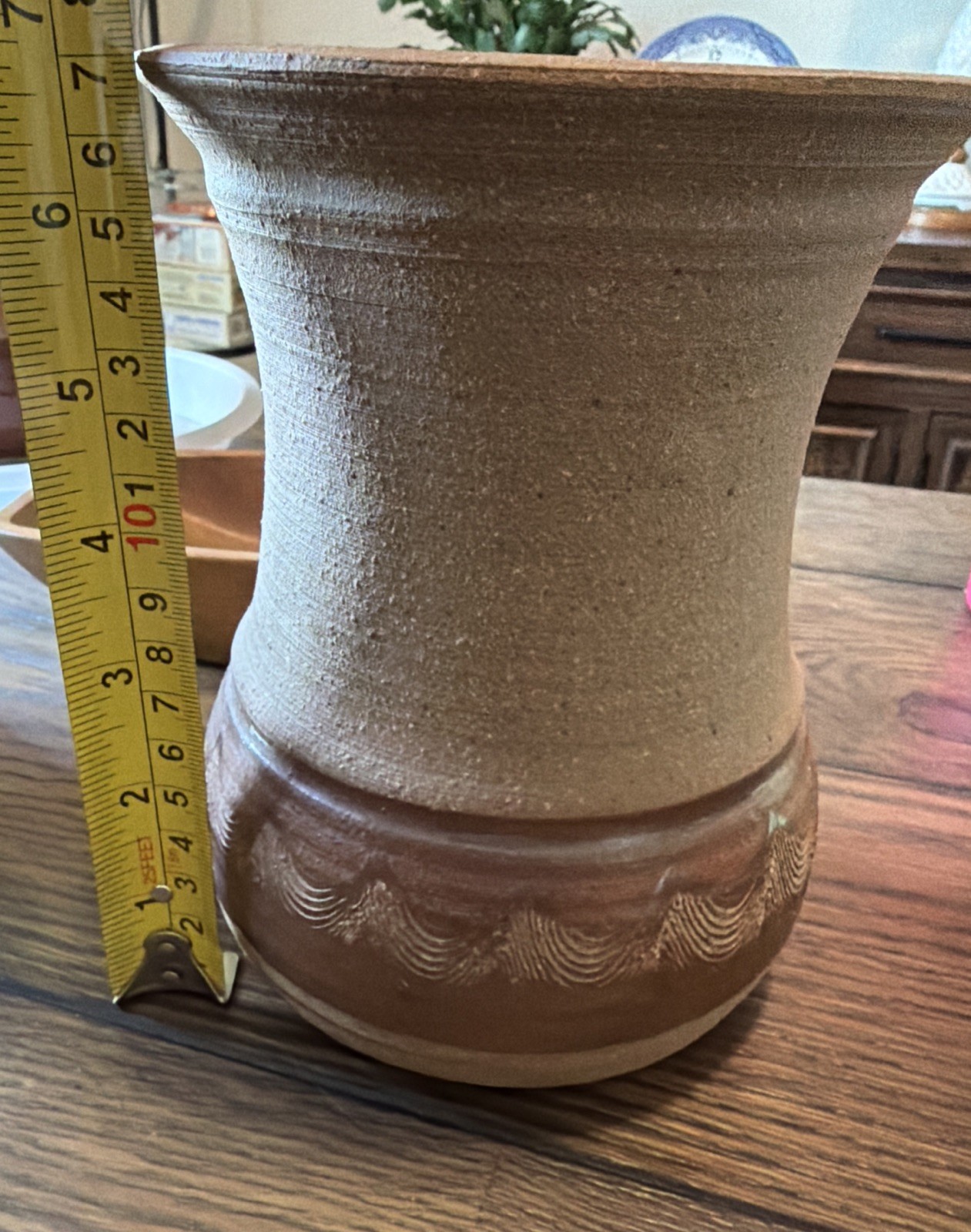 Decorative Pottery Vase 7 Inch Neutral Color