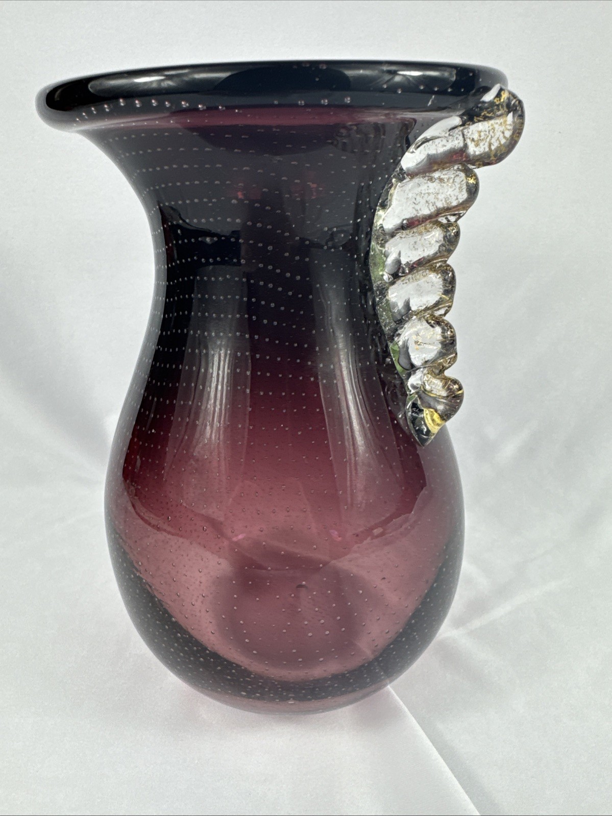 Ercole Barovier Murano Bubble Inclusion Vase Italian Martinuzzi Style