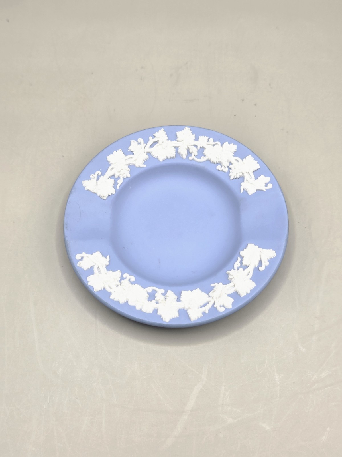 Wedgwood Jasperware 2 Slot Ashtray 3.3 In Pale Blue Made In England Vintage