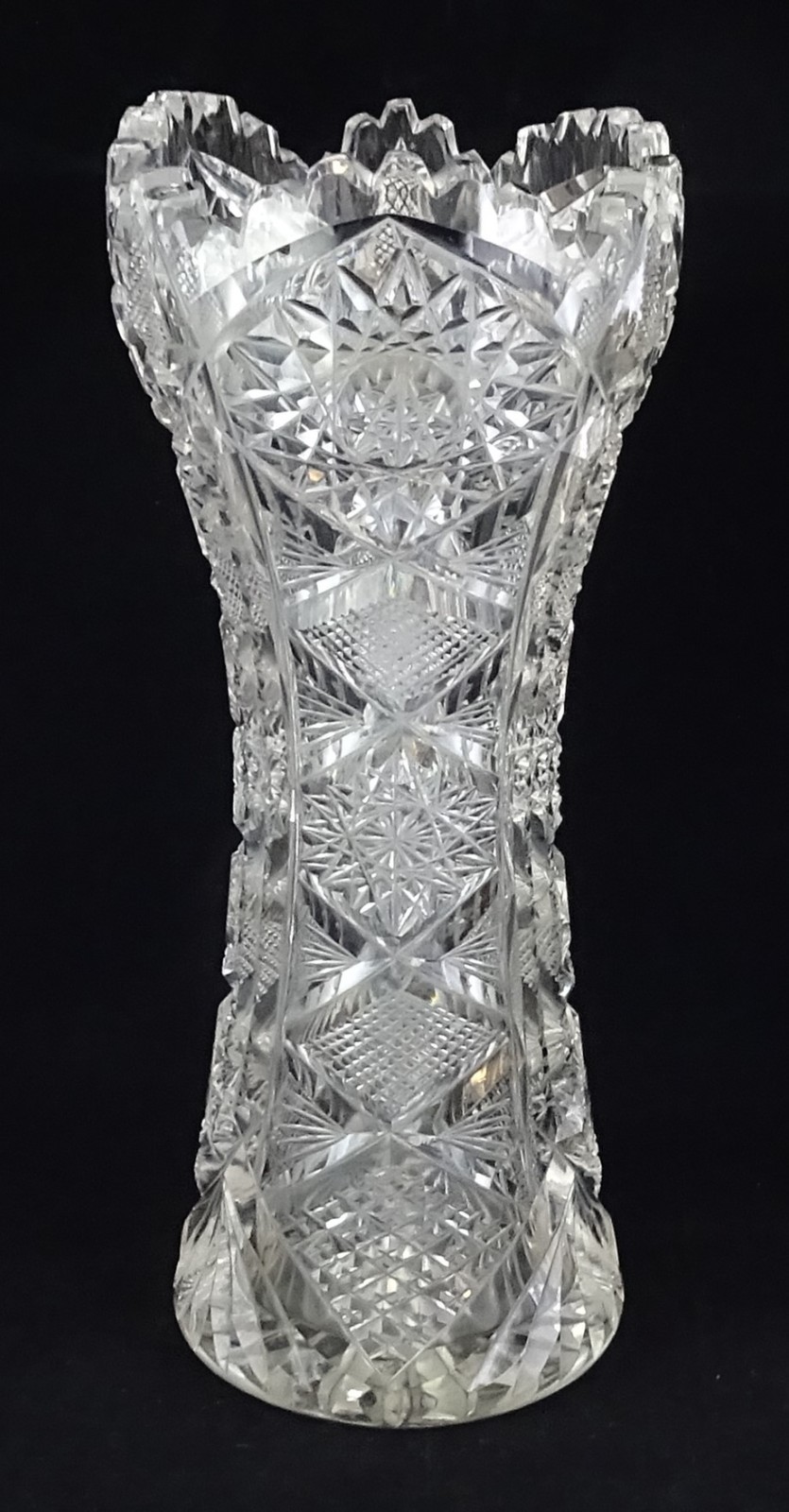 7.75″ ABP American Brilliant Period Cut Glass Corset Vase