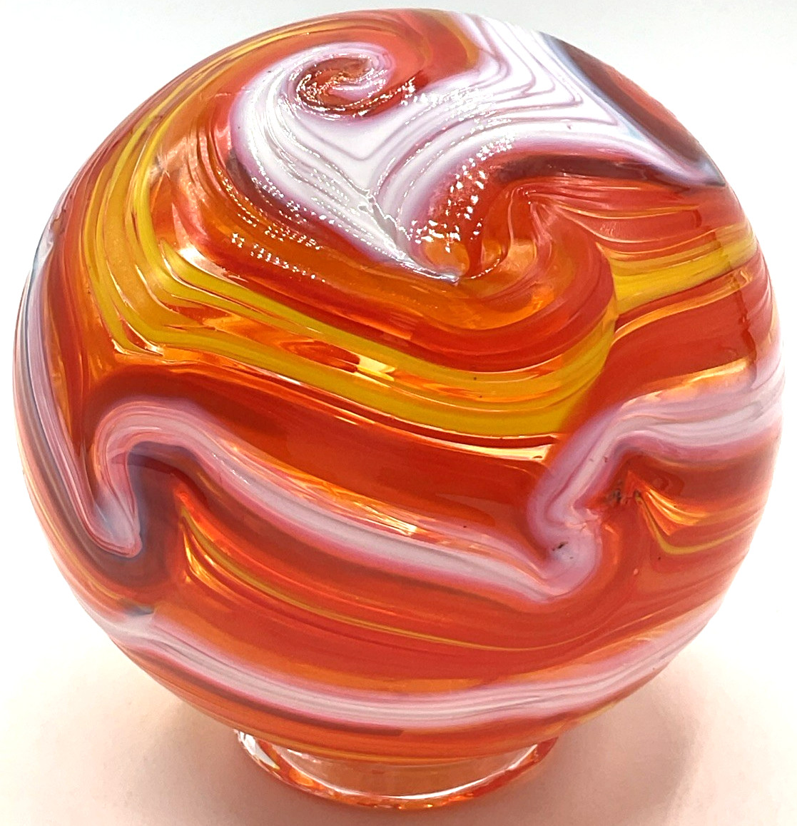 2018 Oregon Coast Taft Studio Art Glass Float Orb Ball Sphere Swirl 4 3/4-inch