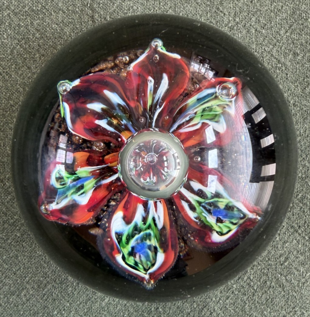 Murano Glass Flower Paperweight (3 1/4″) (Ferro & Lazzarini)
