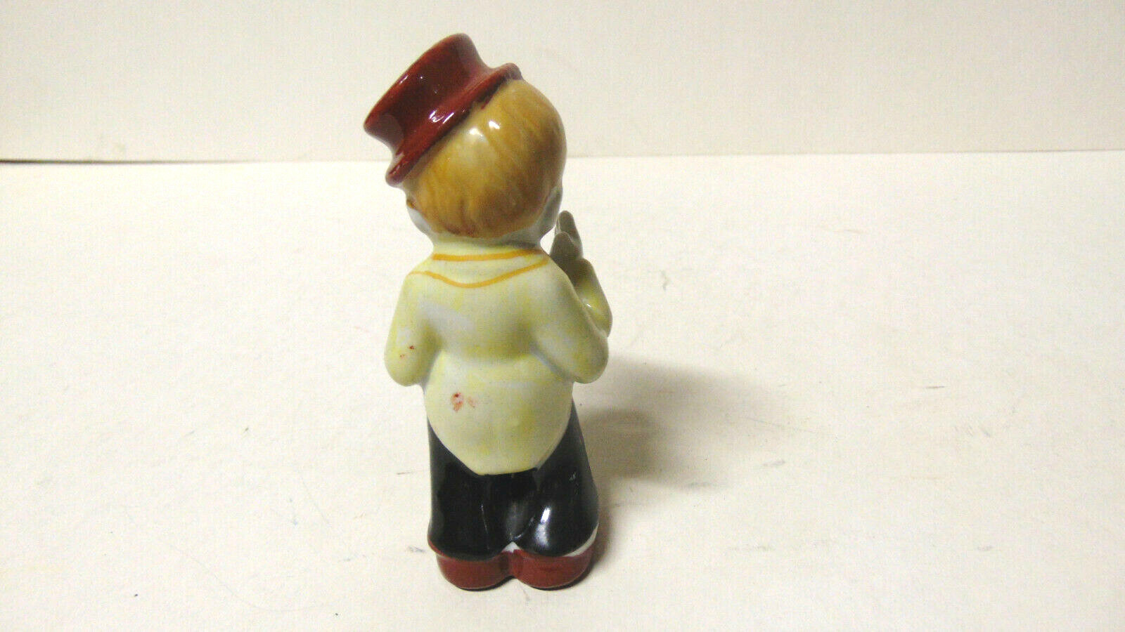 Vintage Occupied Japan Little Boy With Chocolate Bar Figurine 4.5 Inches Tall