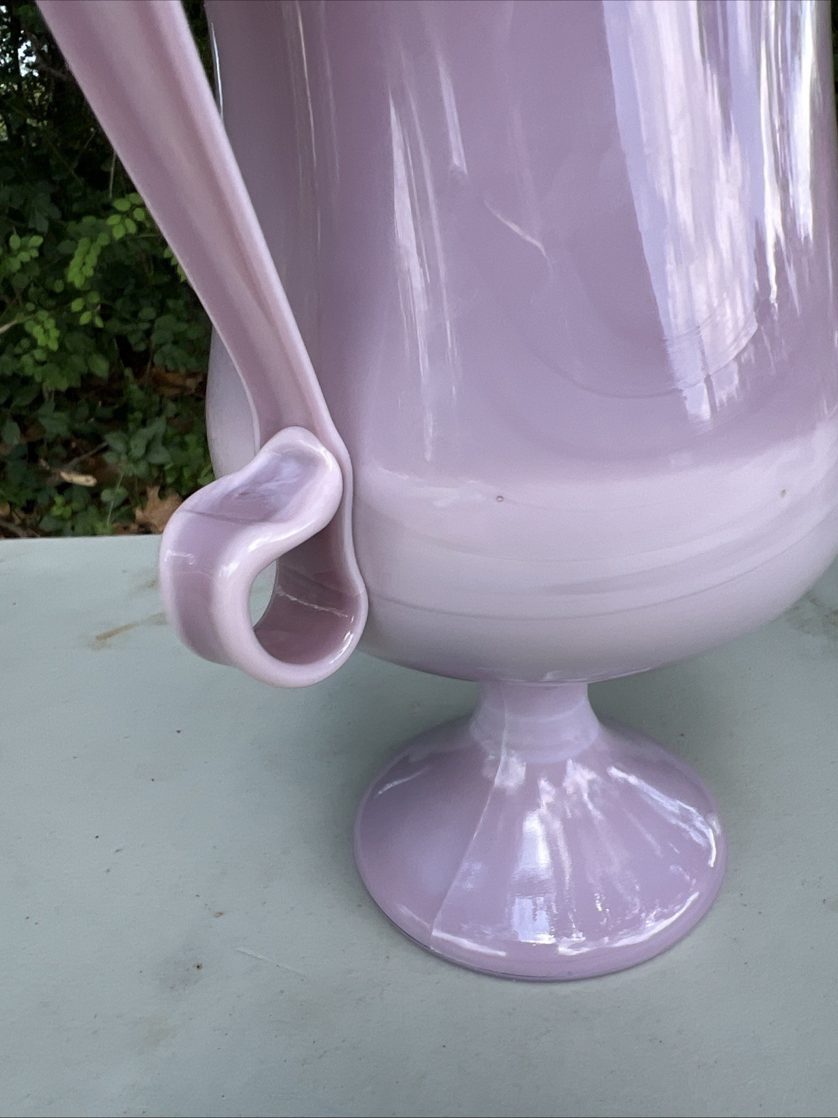 Vintage RARE 1961 MCM LE L.E Smith LILAC Swung VASE Pitcher Candle Holder