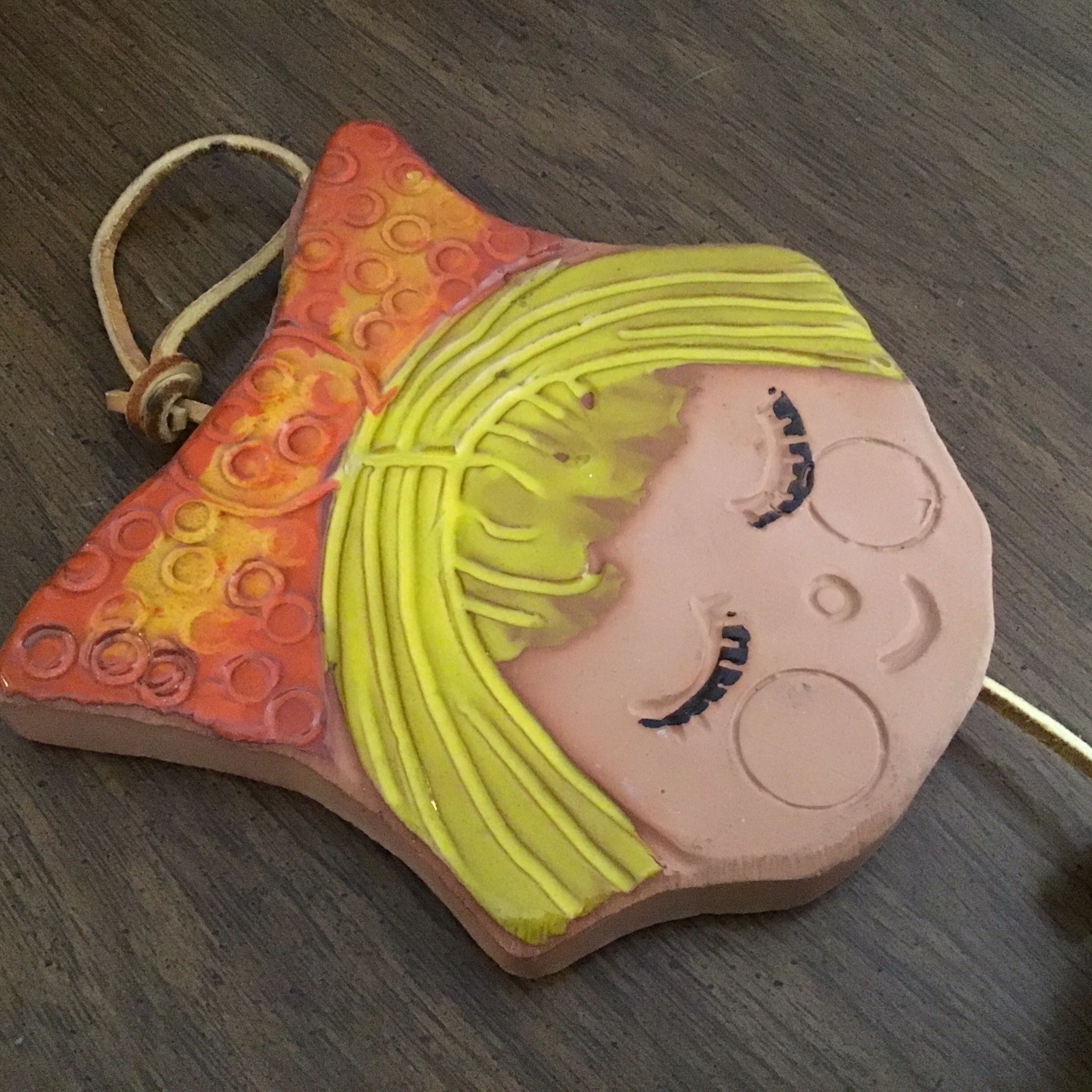 MCM-1968 Terra Cotta – Girl Bell Wind Chime-Double Sided- Pacific Stoneware Inc