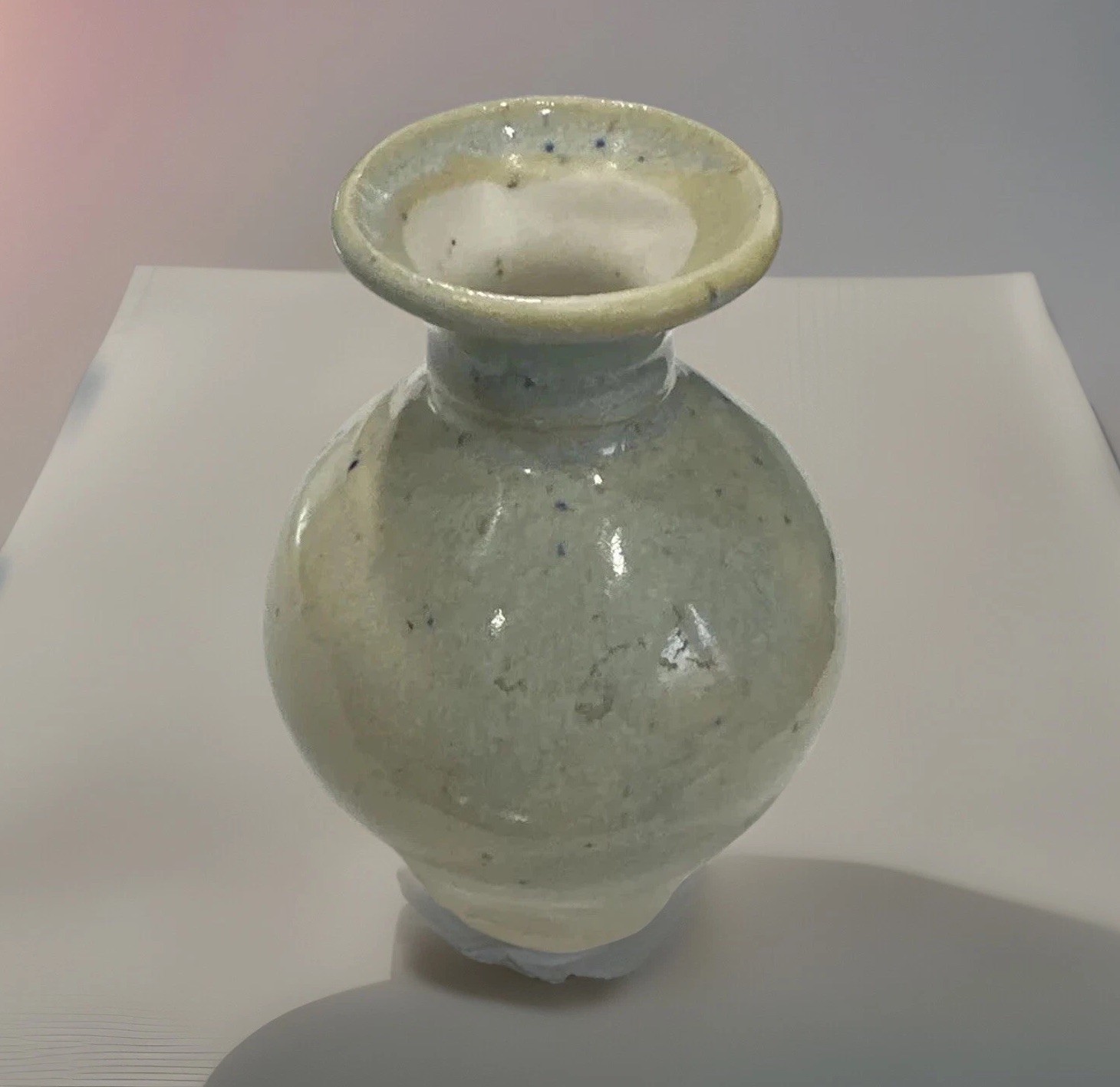 Bud Vase Artist Signed Speckled Home Mid Century Modern Decor 4.5″