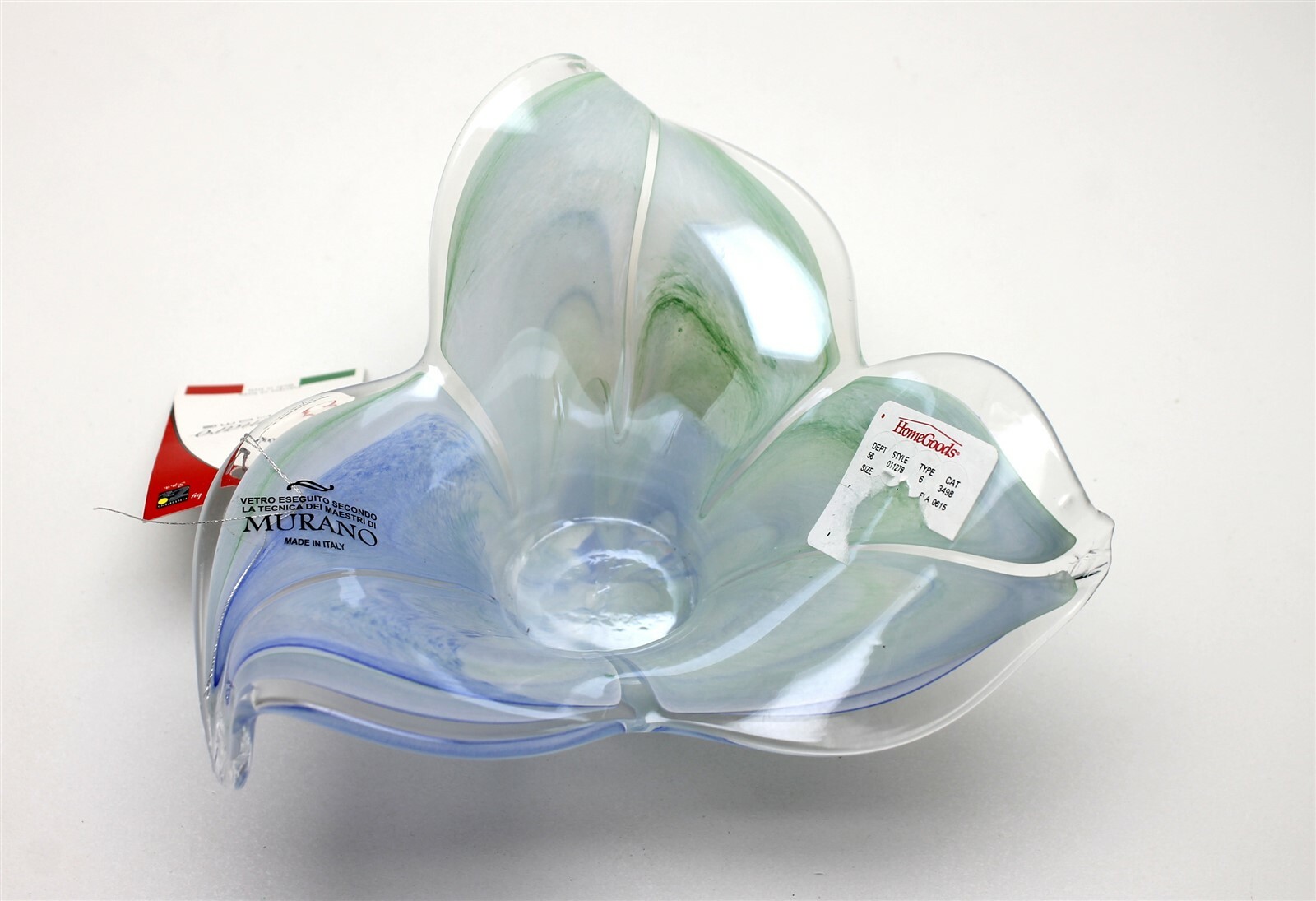 NEW MURANO Art Glass Votive Candle Bowl Vase Blue Made in Italy ~ Tammaro Home