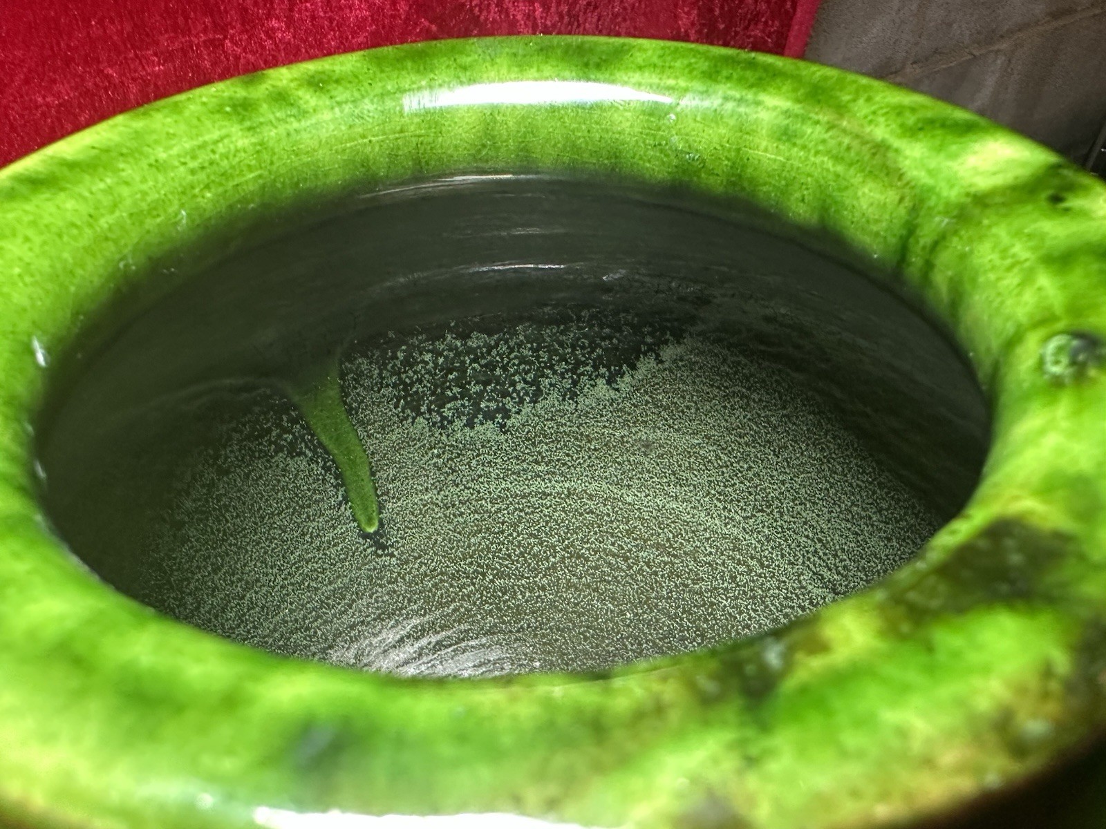 VTG Green Glazed Terracotta Pottery Vase MADE IN FRANCE!!!