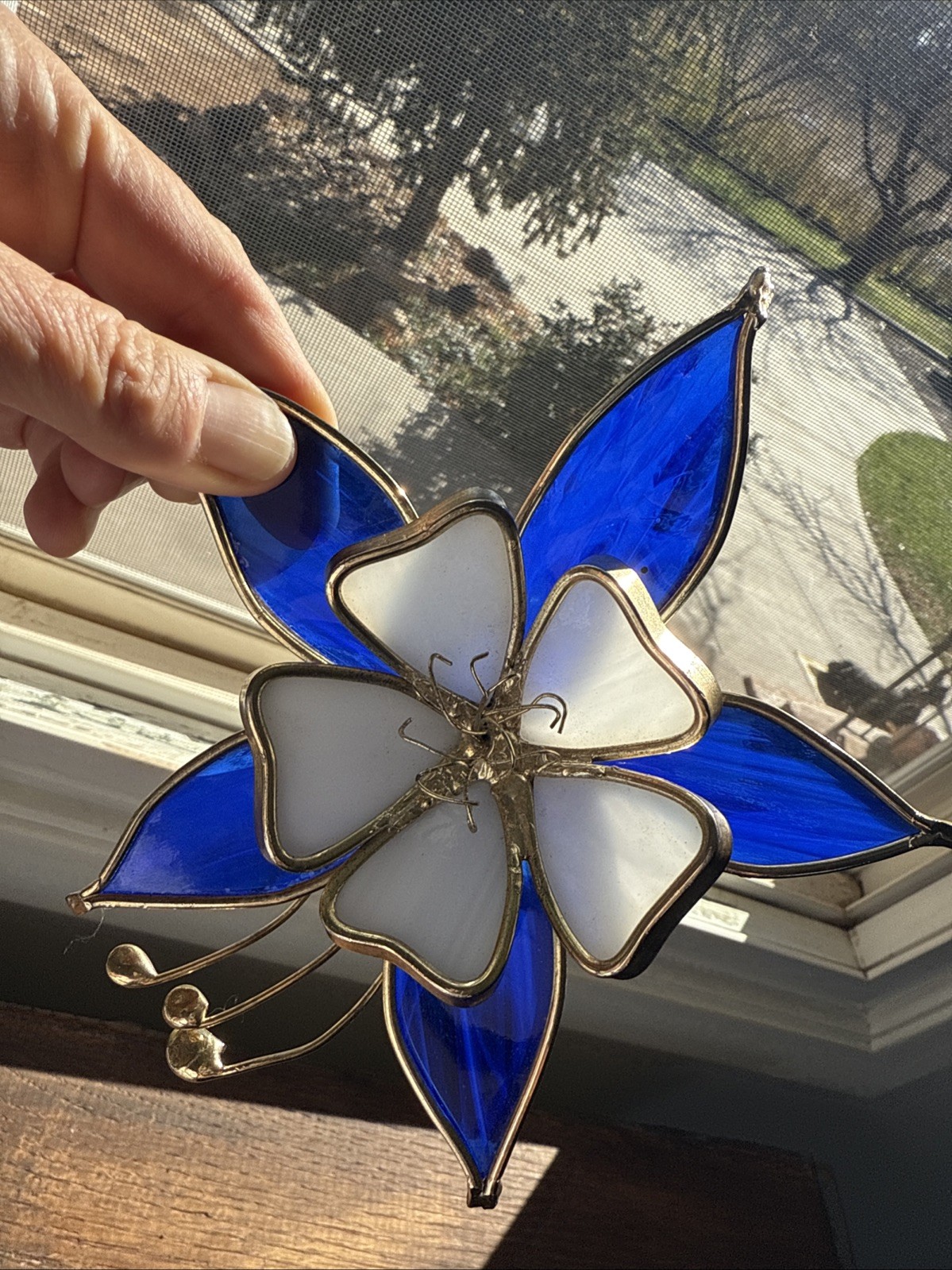 Hand Crafted Glass Columbine Flower