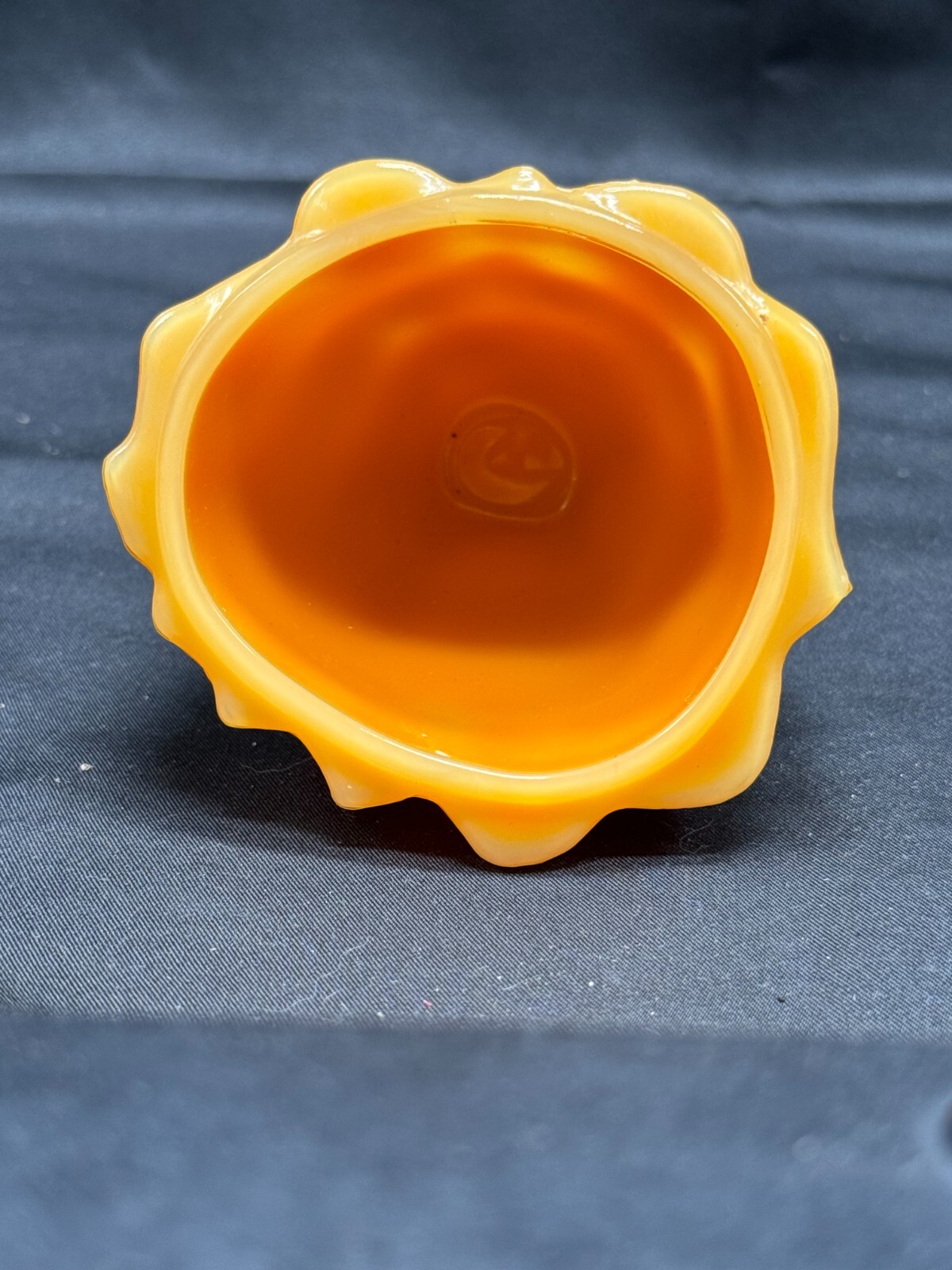Vintage Boyds Orange Cadmium Glass “Louise” Colonial Lady Figurine This glows
