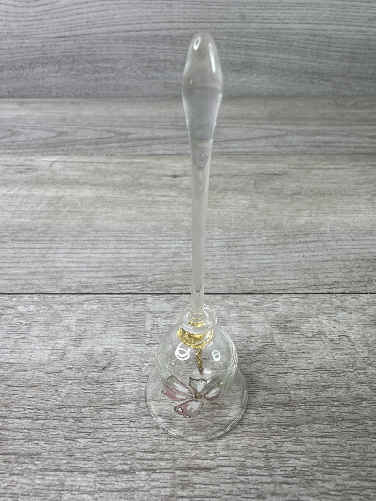 Unbranded Hand-Blown Floral Painted 4” Glass Bell