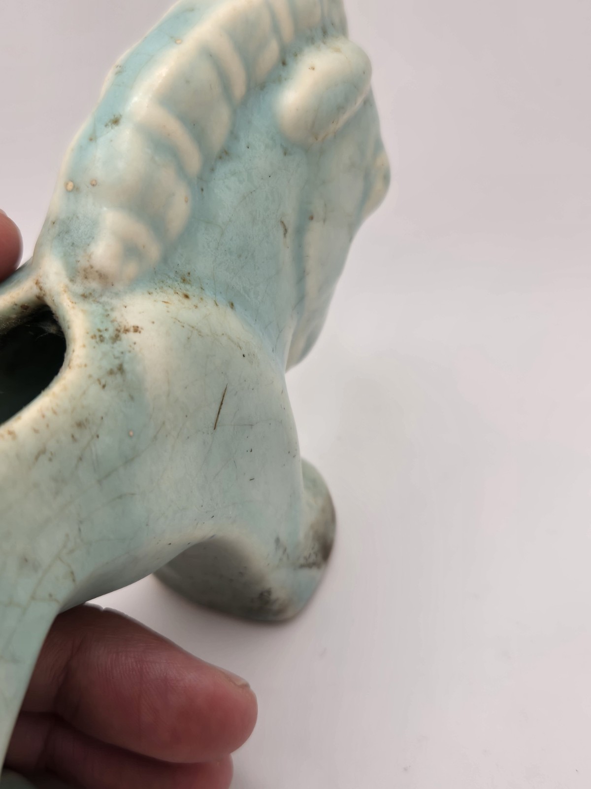 Vintage Collectable McCoy Pony Miniature Planter In Matte Light Blue