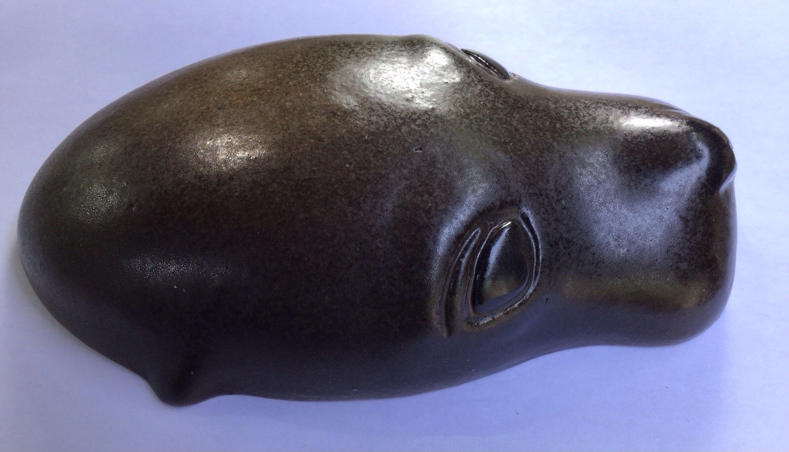 Wayne Shadburne Fine Art Pottery Seal Sea Lion Face Sculpture Paperweight