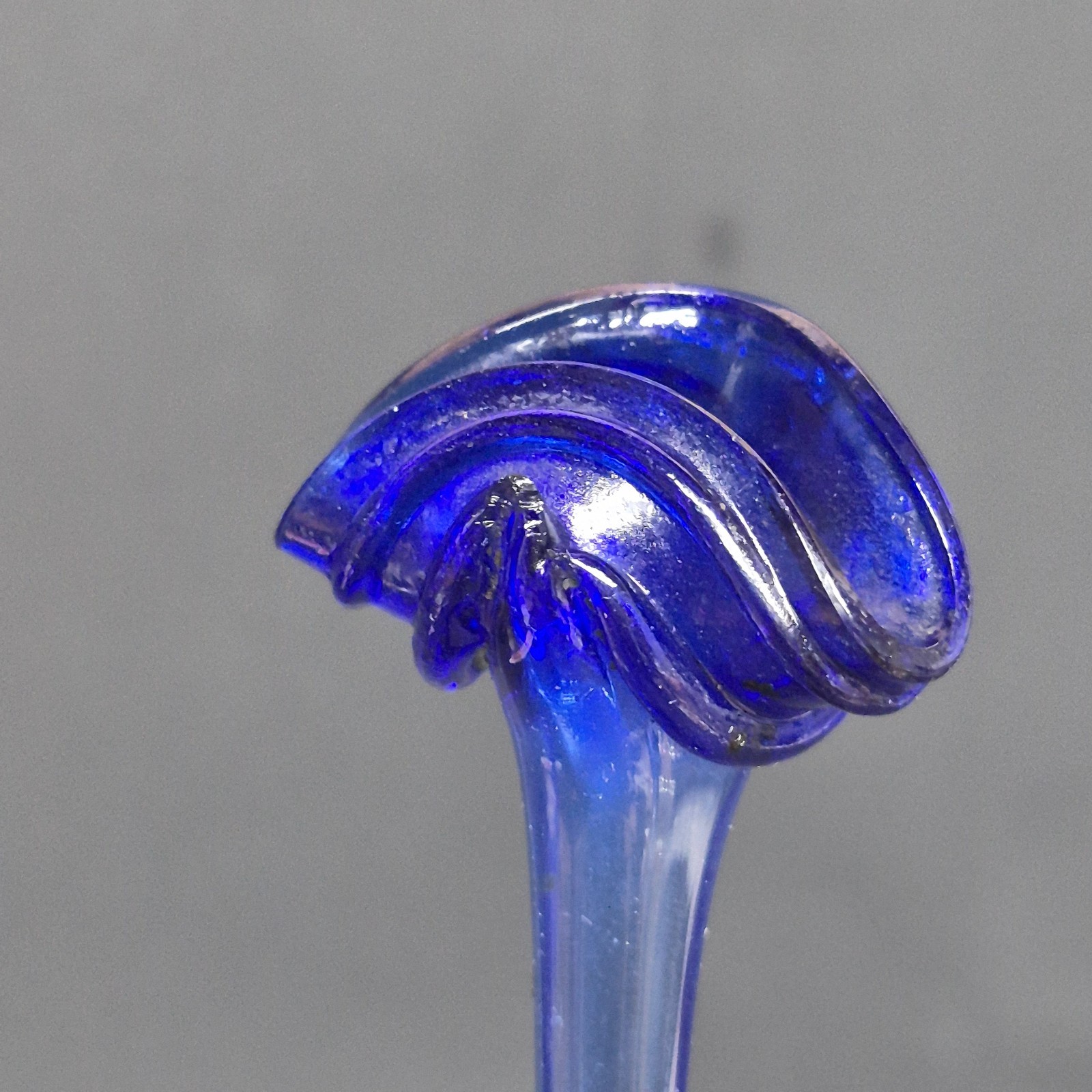 Vintage Hand Blown Cobalt Blue Phillips Milk Magnesia Bottle Art Glass Bud Vase