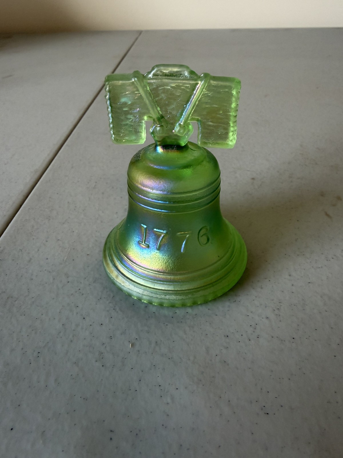 Vintage Joe St. Clair Iridescent Green Bicentennial Liberty Bell 1776-1996