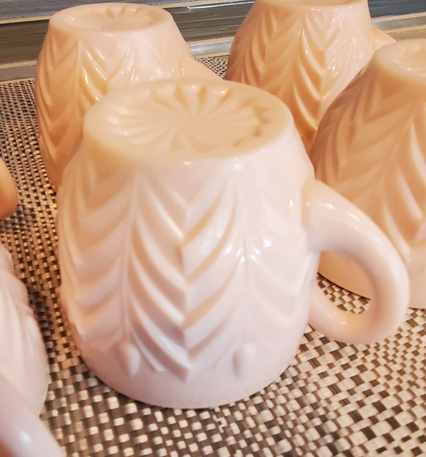 Jeannette Shell Pink Milk Glass Punch Cups 5 oz (set of 8)
