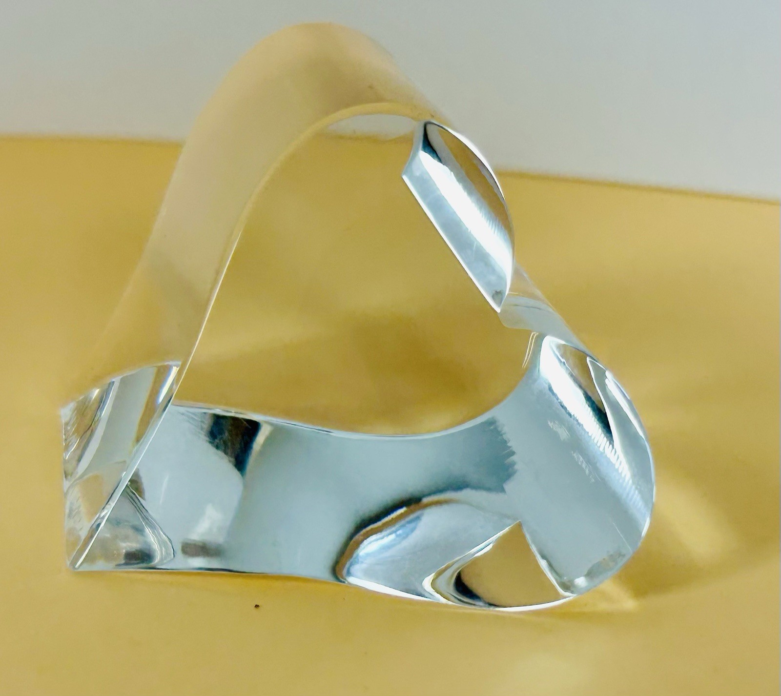Signed Daum France Crystal Heart Paperweight by P.W. Yenawine