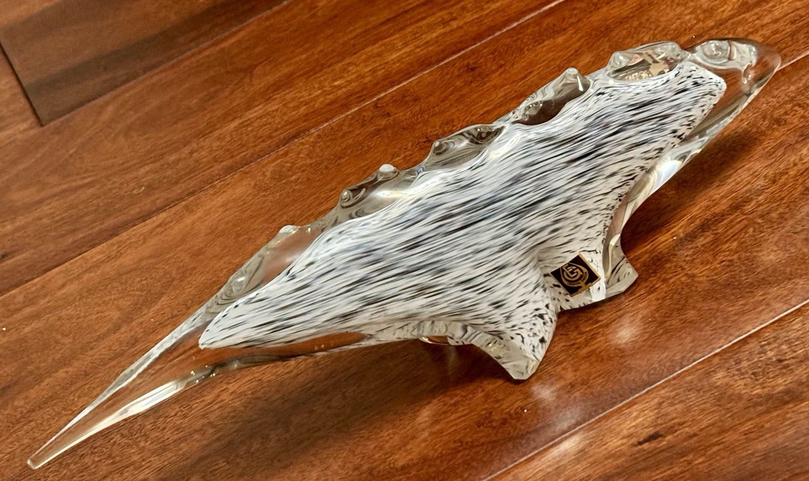 RARE Eneryda Glasbruk Sweden MCM Crystal Figurine 11.75” Komodo Dragon Lizard
