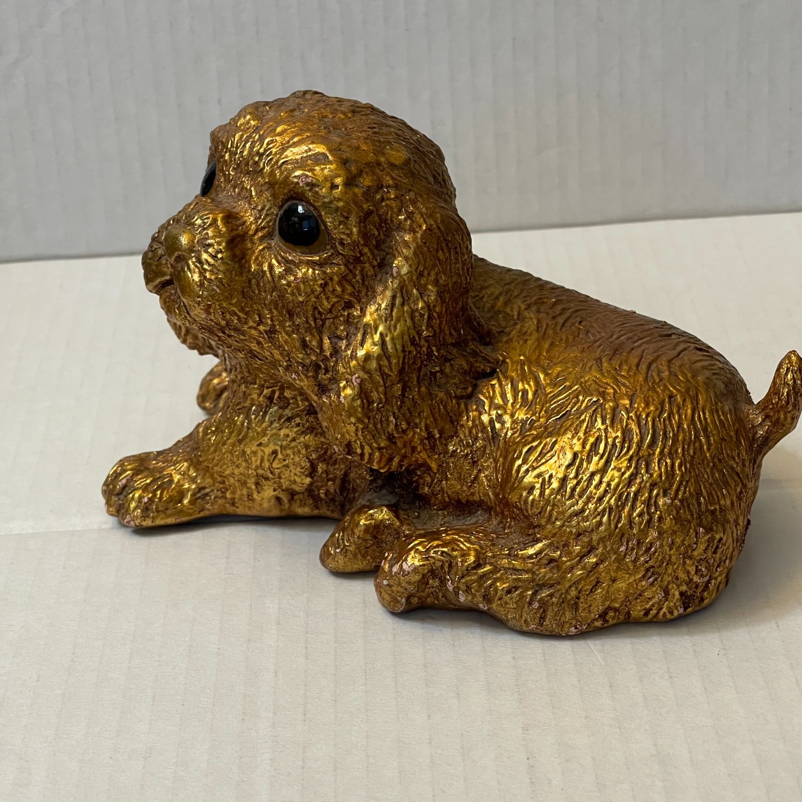Freeman McFarlin-Gold Leaf Ceramic-R Hetrick-Cocker Puppy Statue