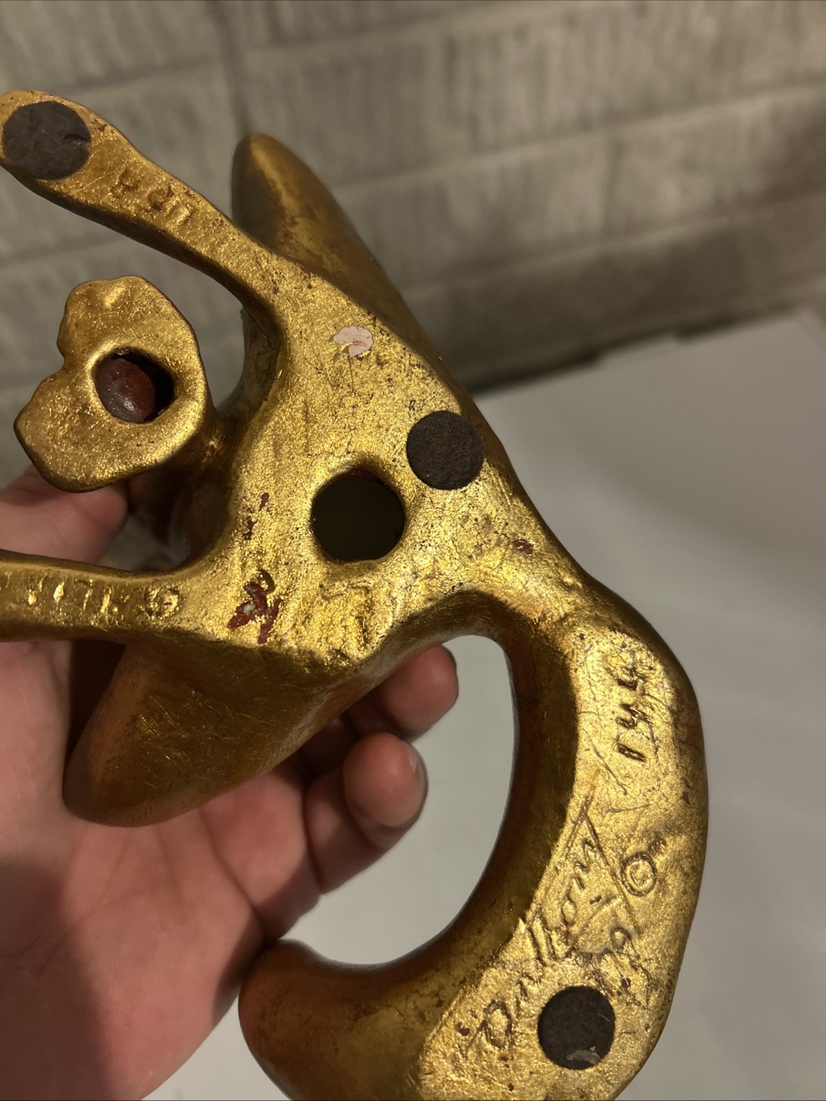 Vintage Anthony Freeman McFarlin Pottery Signed Gold Leaf Fox 9.75″