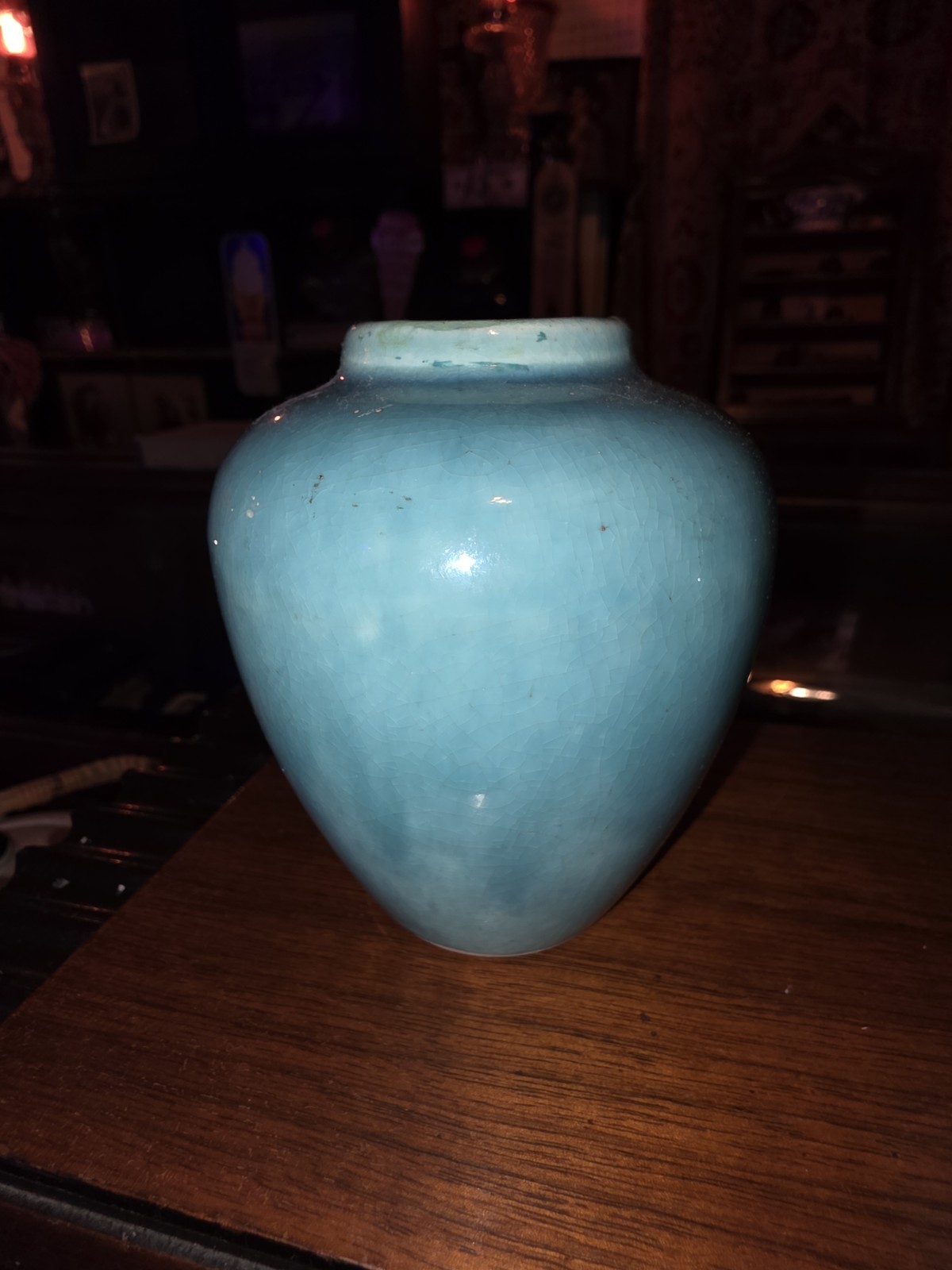 2 Vintage Pisgah Nelson Turquoise Vase Arts Crafts Pottery Signed NC Beautiful