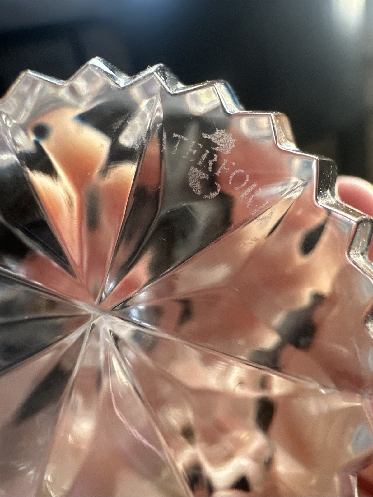 Signed WATERFORD CUT GLASS CRYSTAL APPLE Stem PAPERWEIGHT IRELAND *7