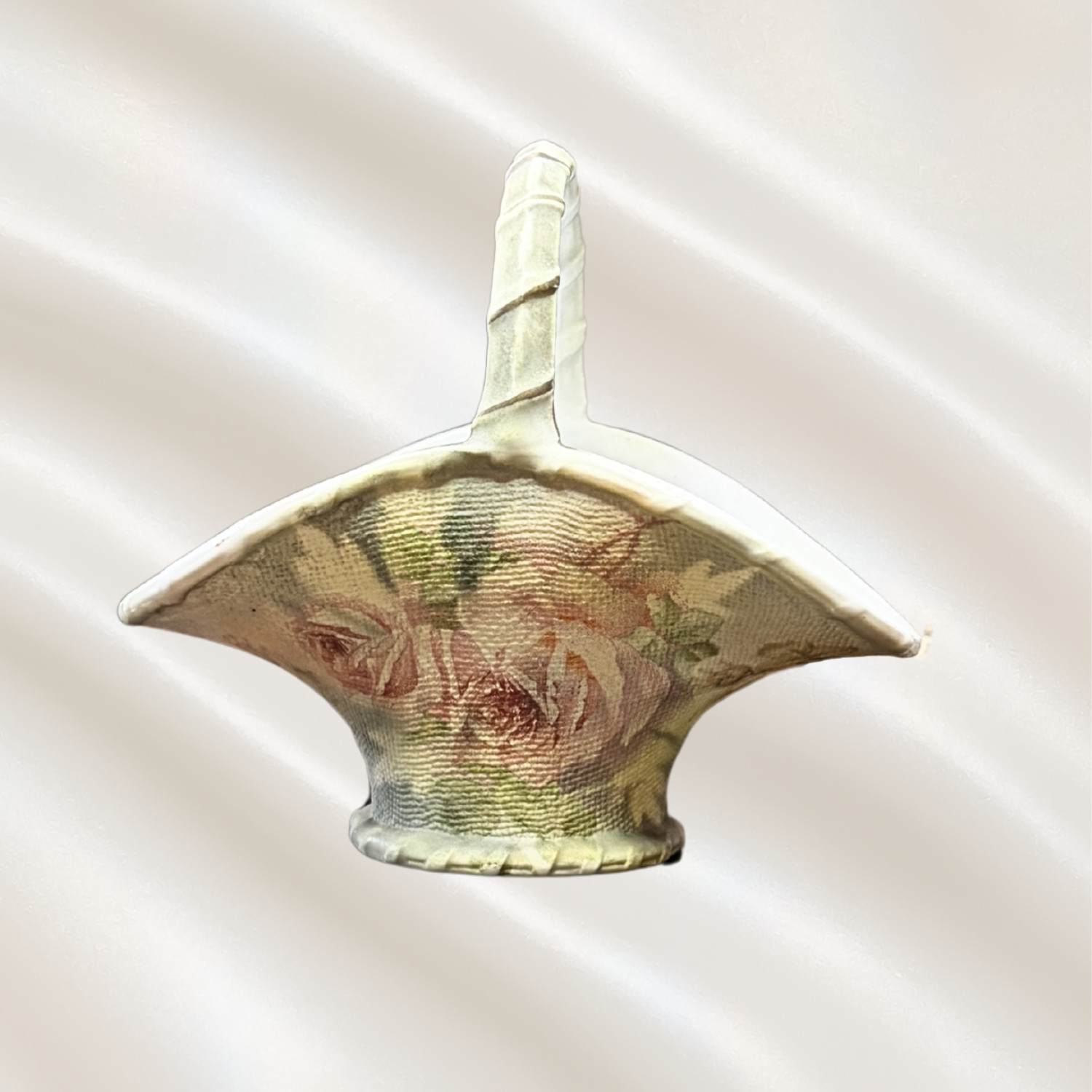 Royal Bayreuth Rose Tapestry Porcelain Basket-Shabby chic- French country