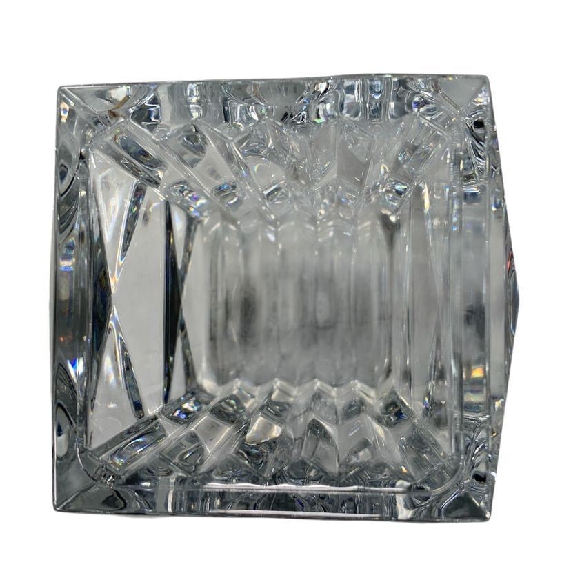 BACCARAT Glass LOUXOR PENCIL CUP Crystal VASE VOTIVE 3.3 x 3.3 x 4.1″ crystal