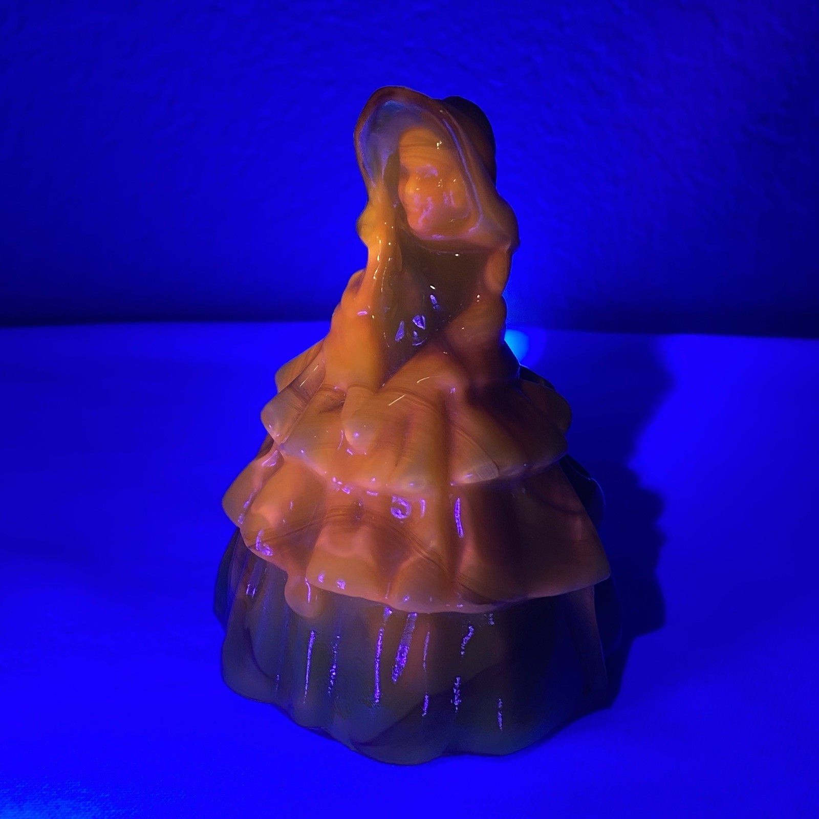 Boyd Glass “Louise” Zack Boyd Slag #17 Glows Orange Cadmium 11/10/1980 Vintage