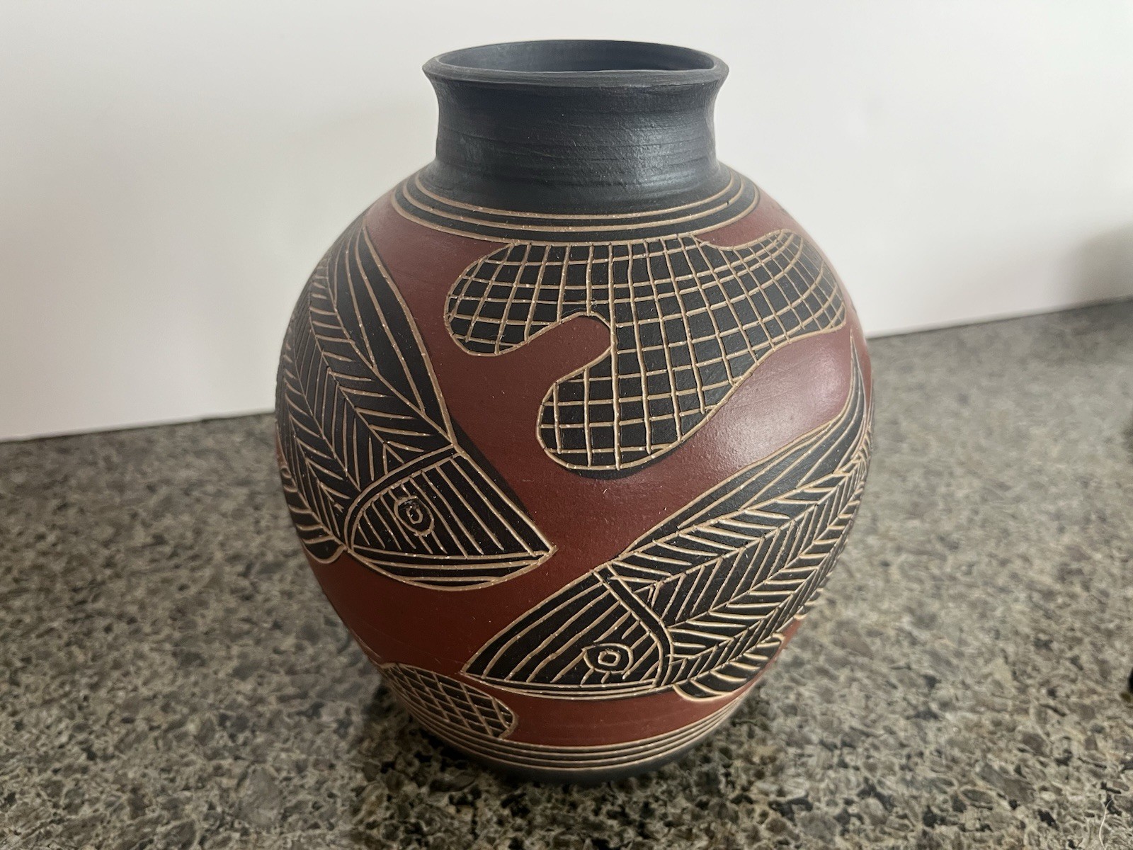 7” Tall Kenneth Allen Stoneware Art Pottery Vase Signed 1993