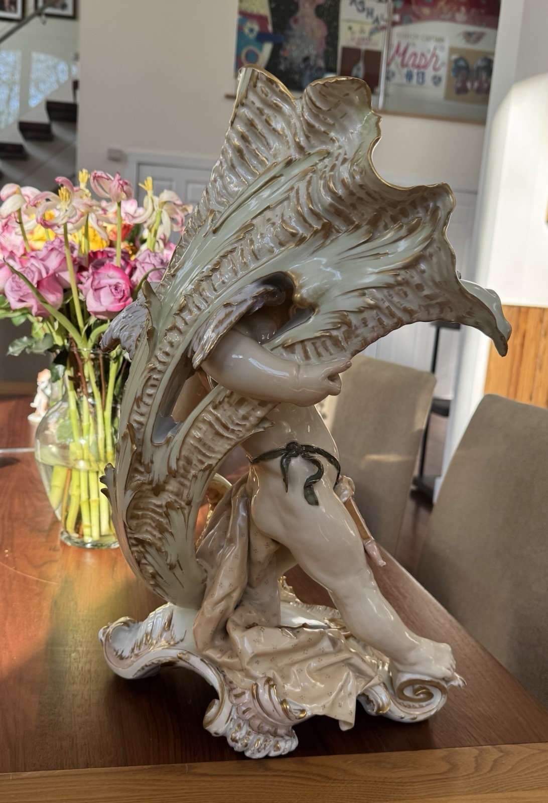 Monumental KPM Berlin porcelain Cupid Figure Vase c.1900