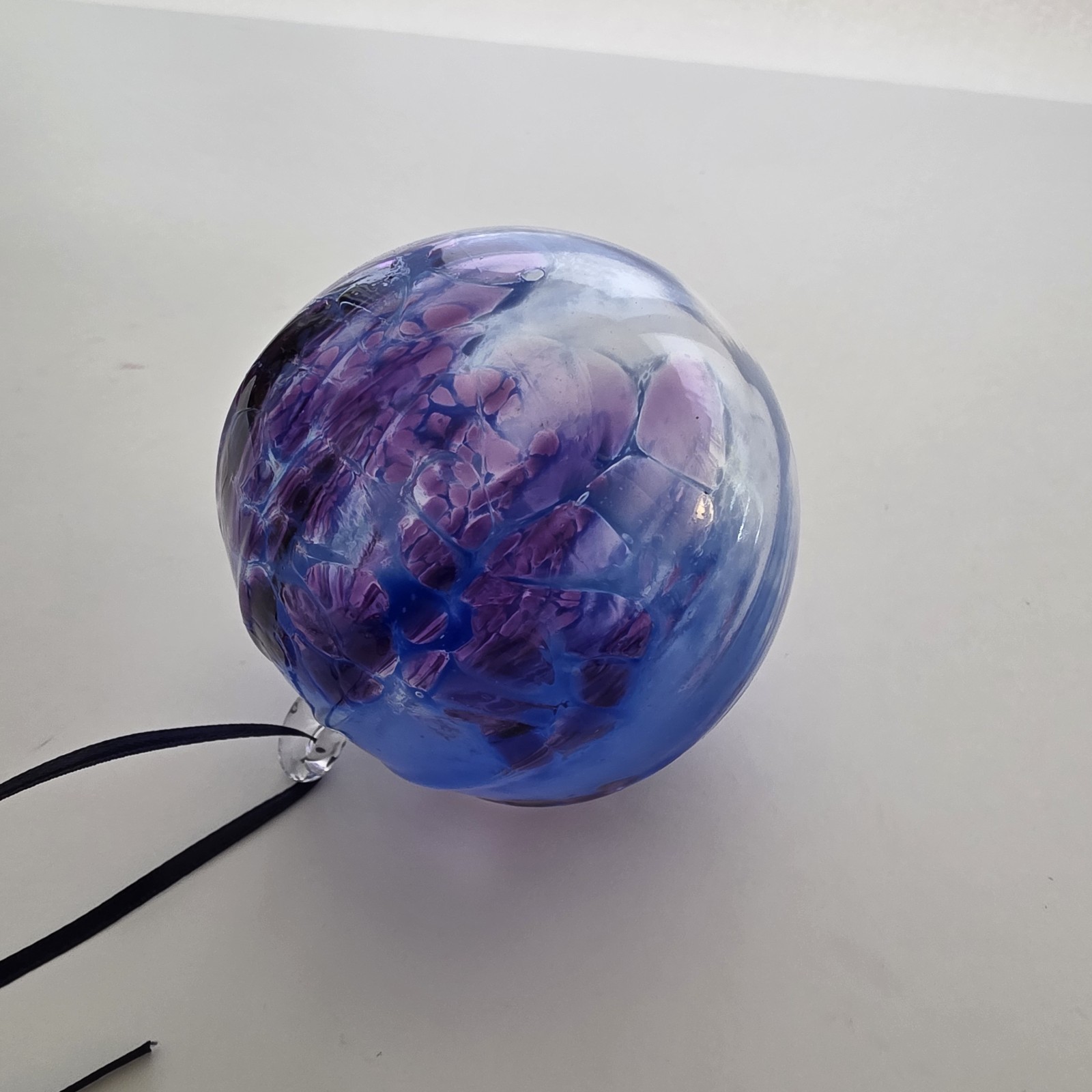 Hand Blown Art Glass Green Gold Sun Catcher Witch Ball 3″ – Christmas Ornament