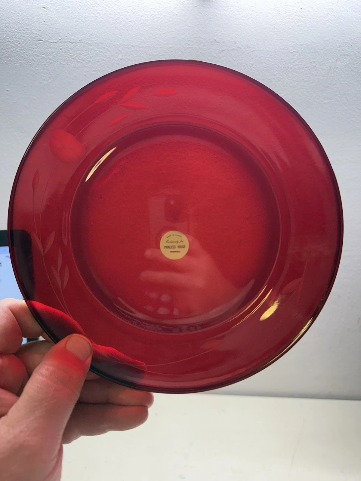 Princess House Heritage Ruby Luncheon Plate Set, Set of 4, 8″ Diameter