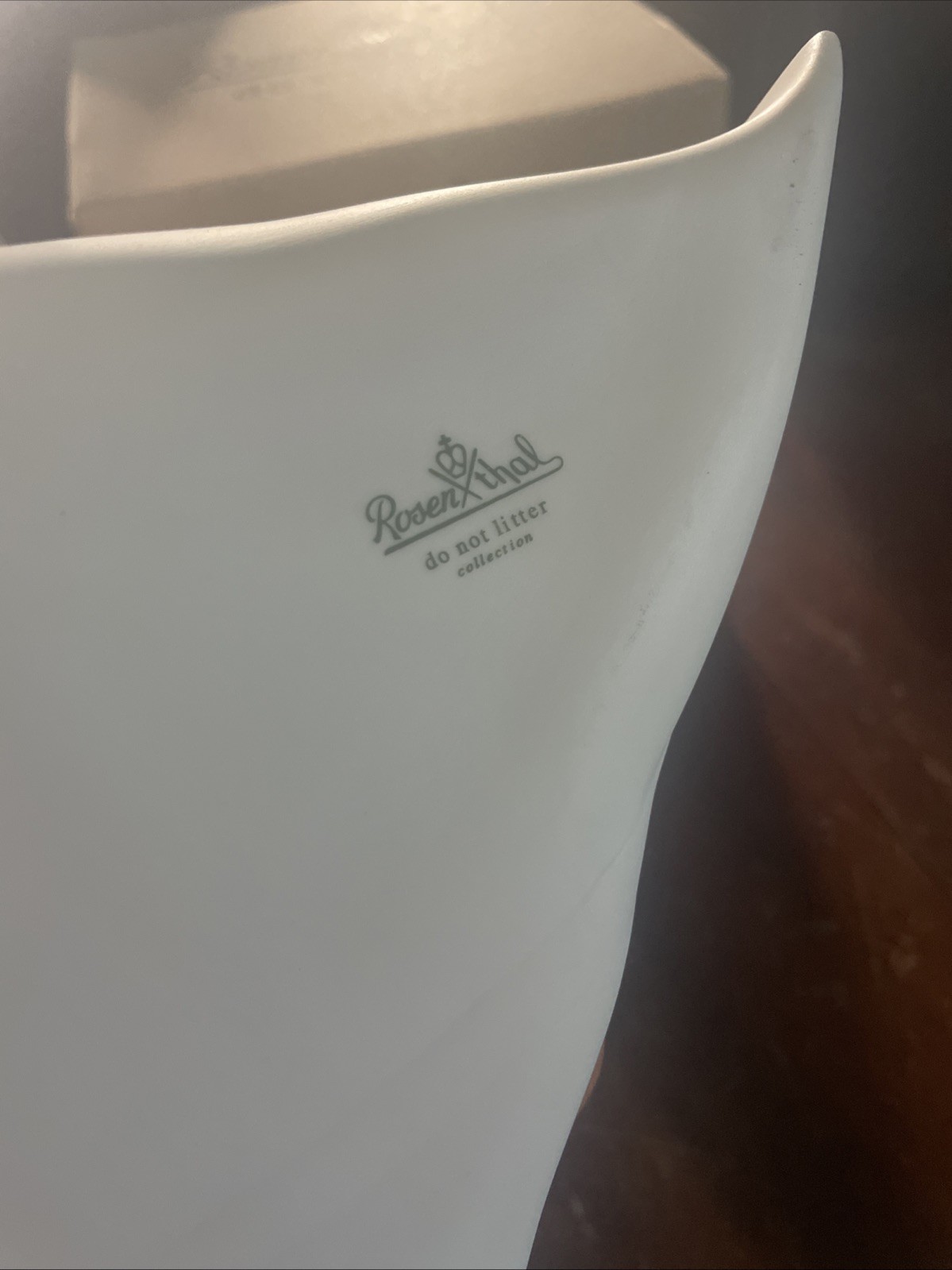 Rosenthal Bisque Porcelain Napkin Vase Do Not Litter Collection – New In Box!