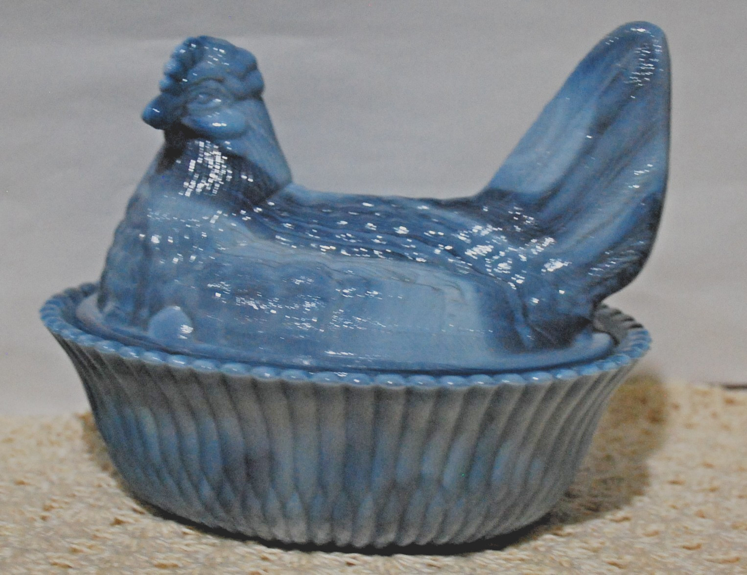 VINTAGE BOYD HEN ON NEST 5 INCH HEATHER GREY SLAG #103 11/15/92 BEAUTIFUL