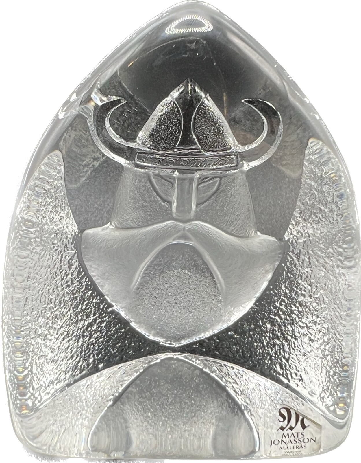 Viking Etched Crystal Sculpture by Mats Jonasson