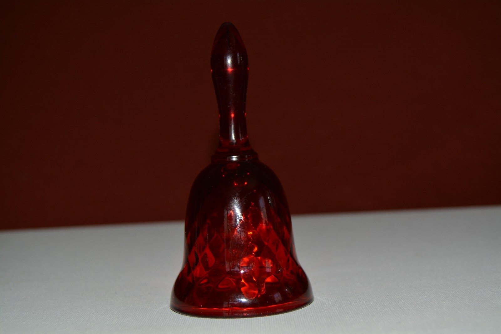 Fenton!! Red or Garnet Bell w/ Partial Sticker Approx. 4 inches In Great Shape!