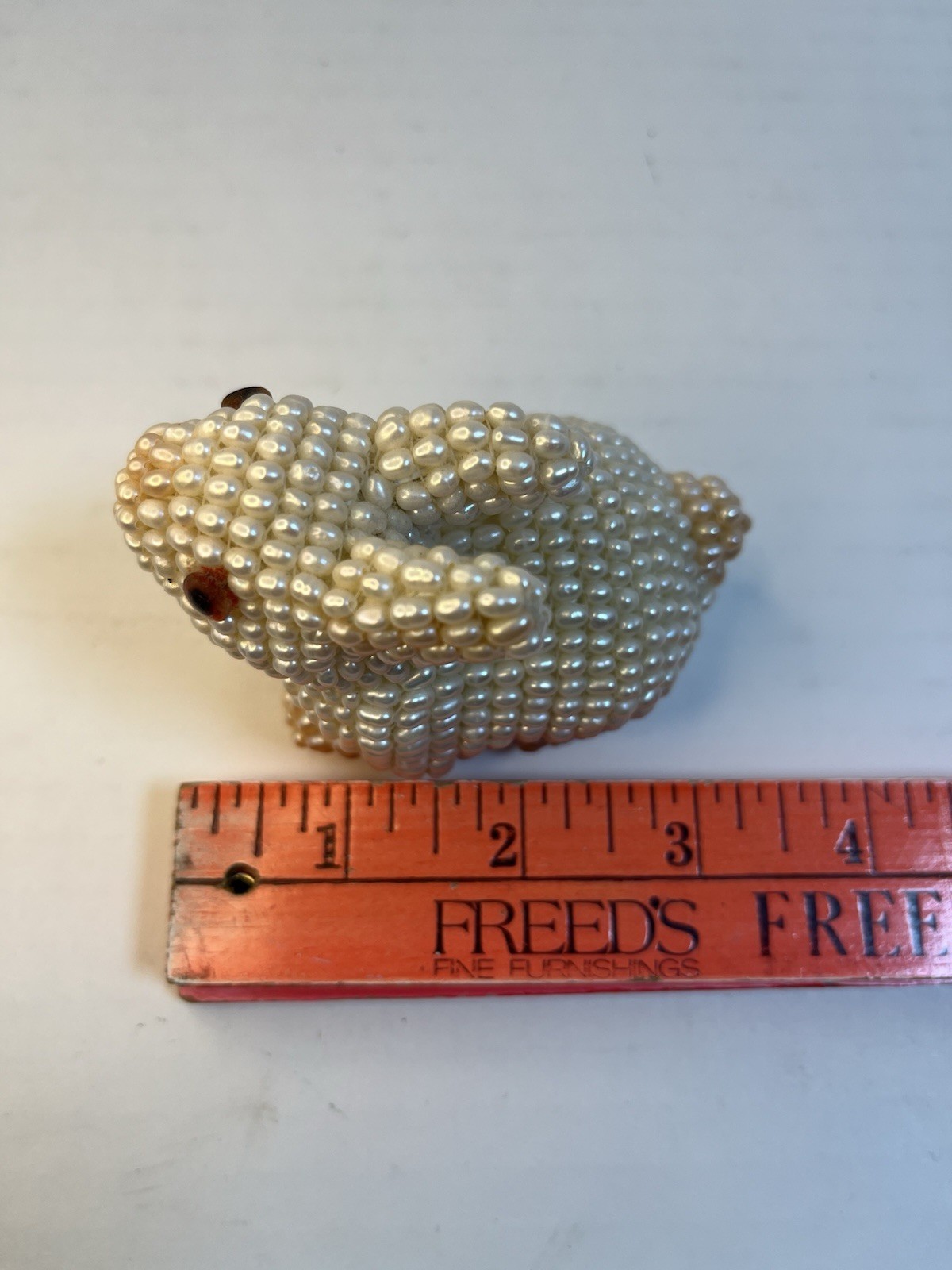Rice Pearl Bunny Rabbit Figurine Off White 3.5” Collectible Decor