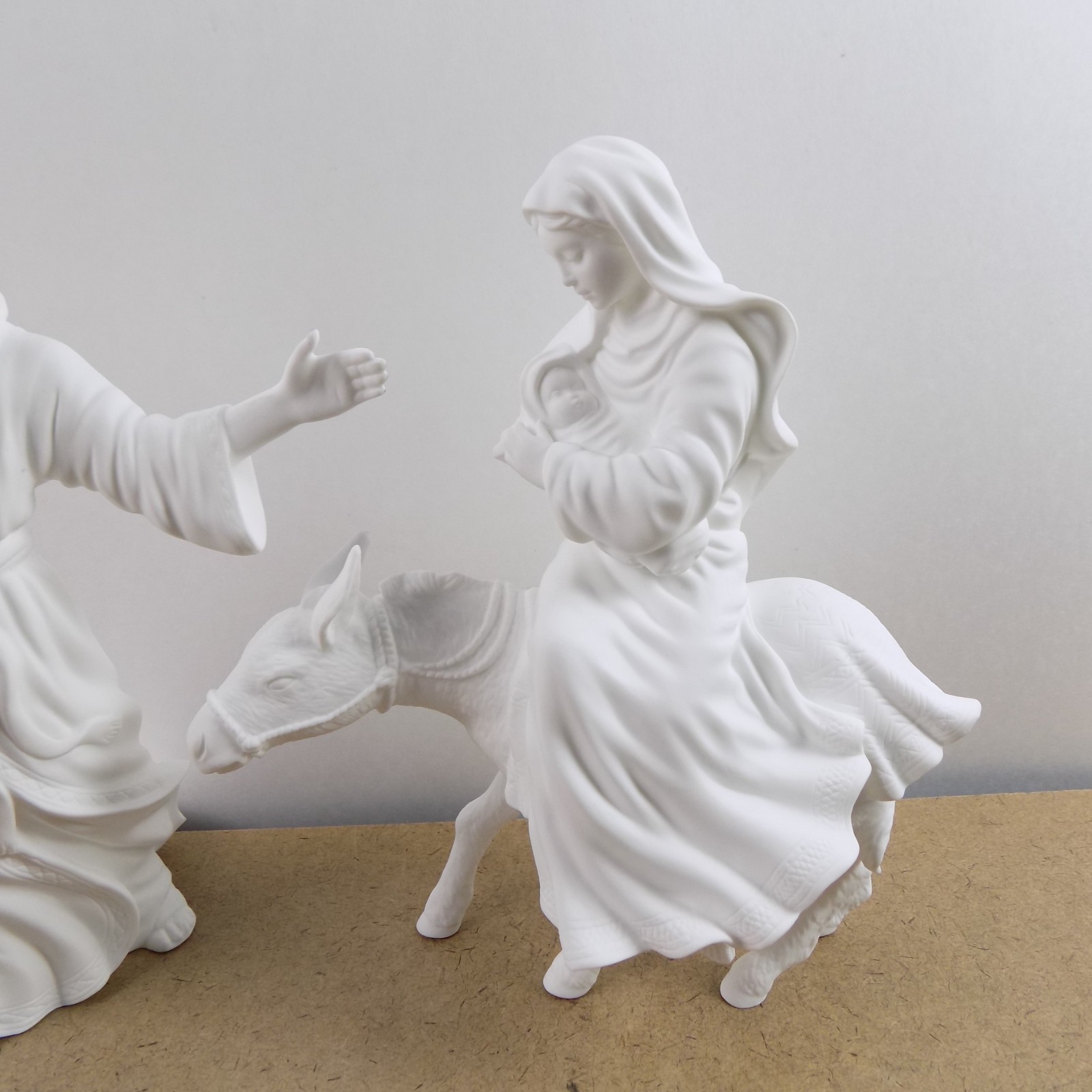 Lenox White Porcelain Flight into Egypt Figurine Mary on Donkey & Joseph