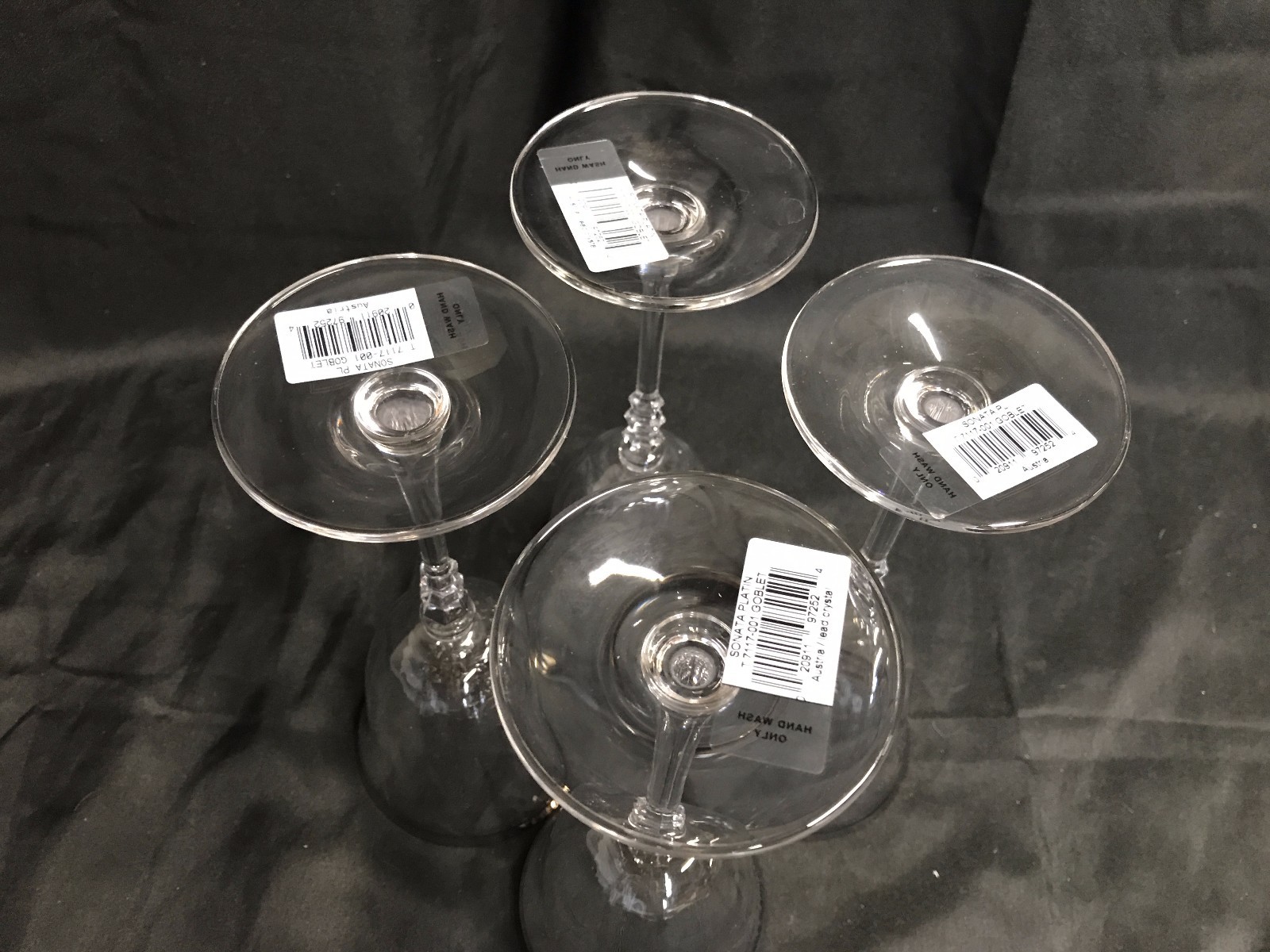 Set of 4 ~ Mikasa “SONATO” Platinum Trim Wine Goblet ~ 8 1/4″ Tall