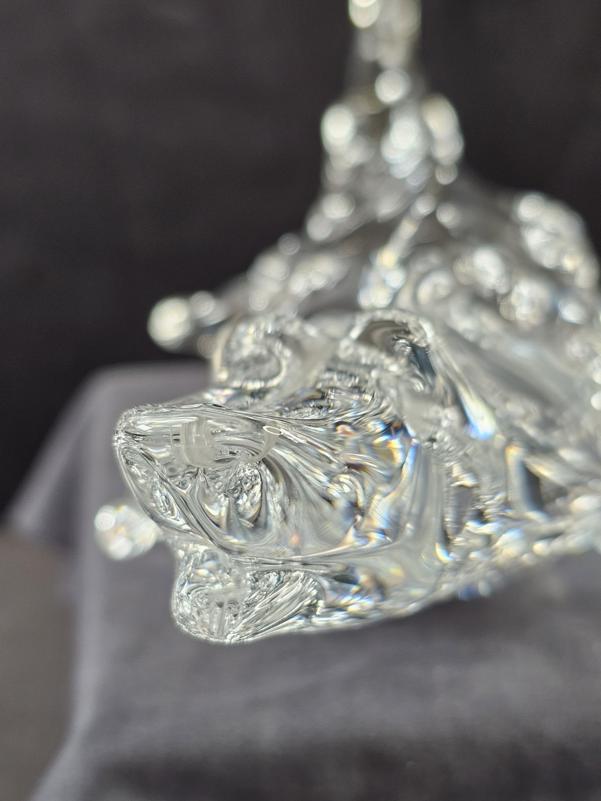 FM Ronneby Sweden Alligator Crocodile Caiman Clear Art Glass Crystal Figurine