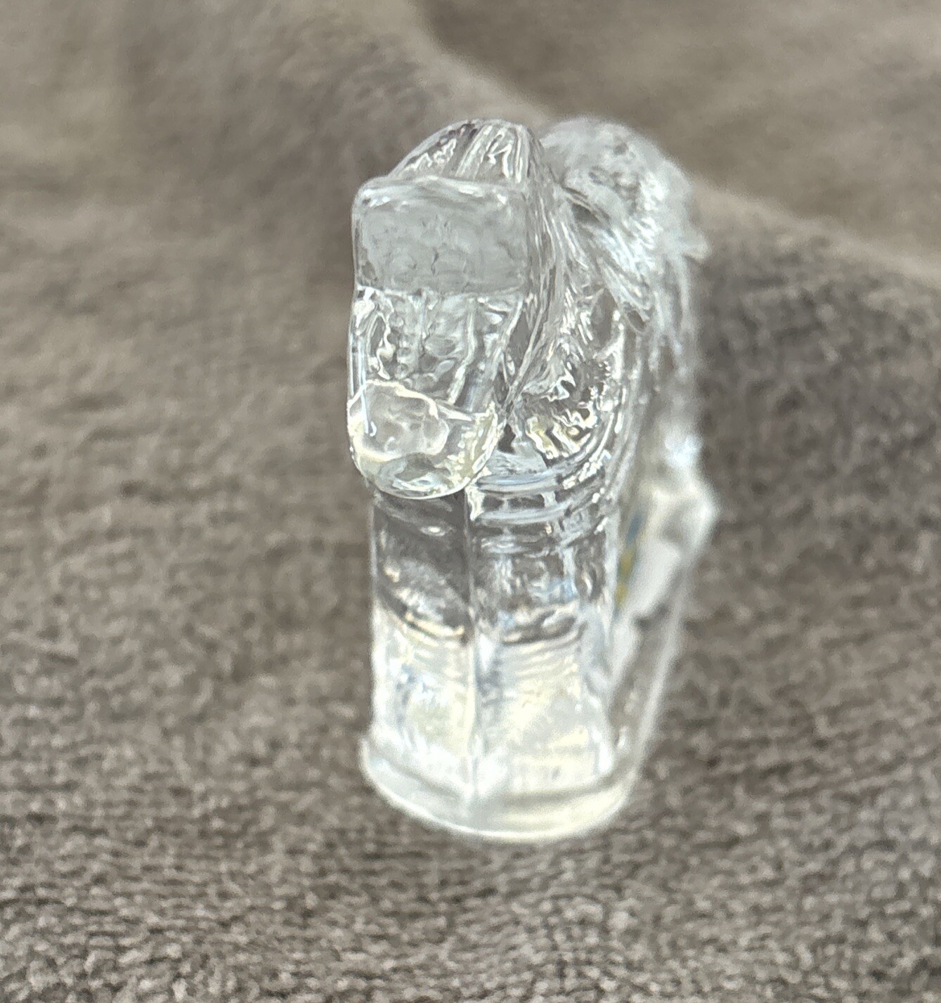 Swedish Lindshammar Sweden Art Clear Glass Dala Horse Paperweight